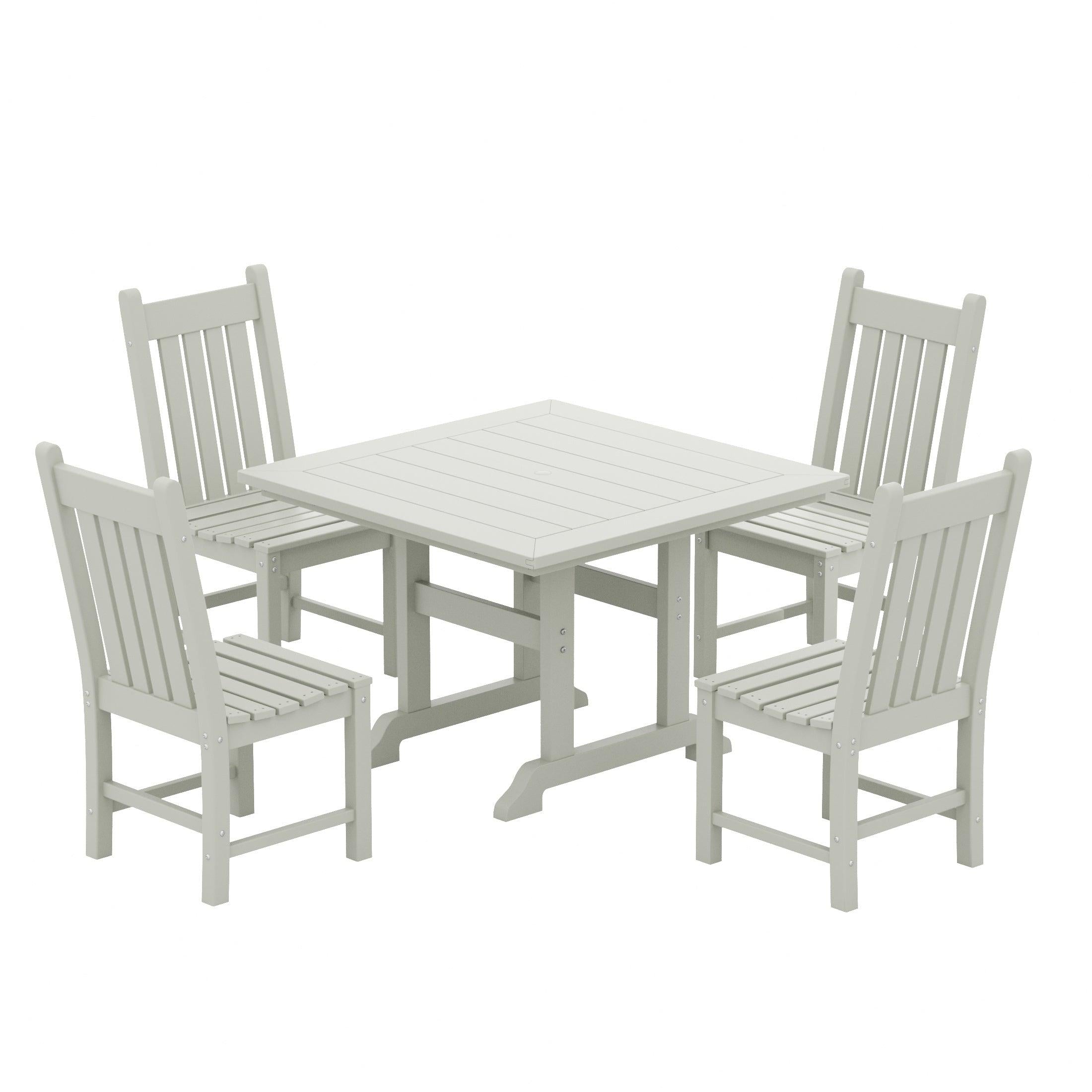 Paradise 5-Piece Square Table Side Chair Dining Set - Costaelm