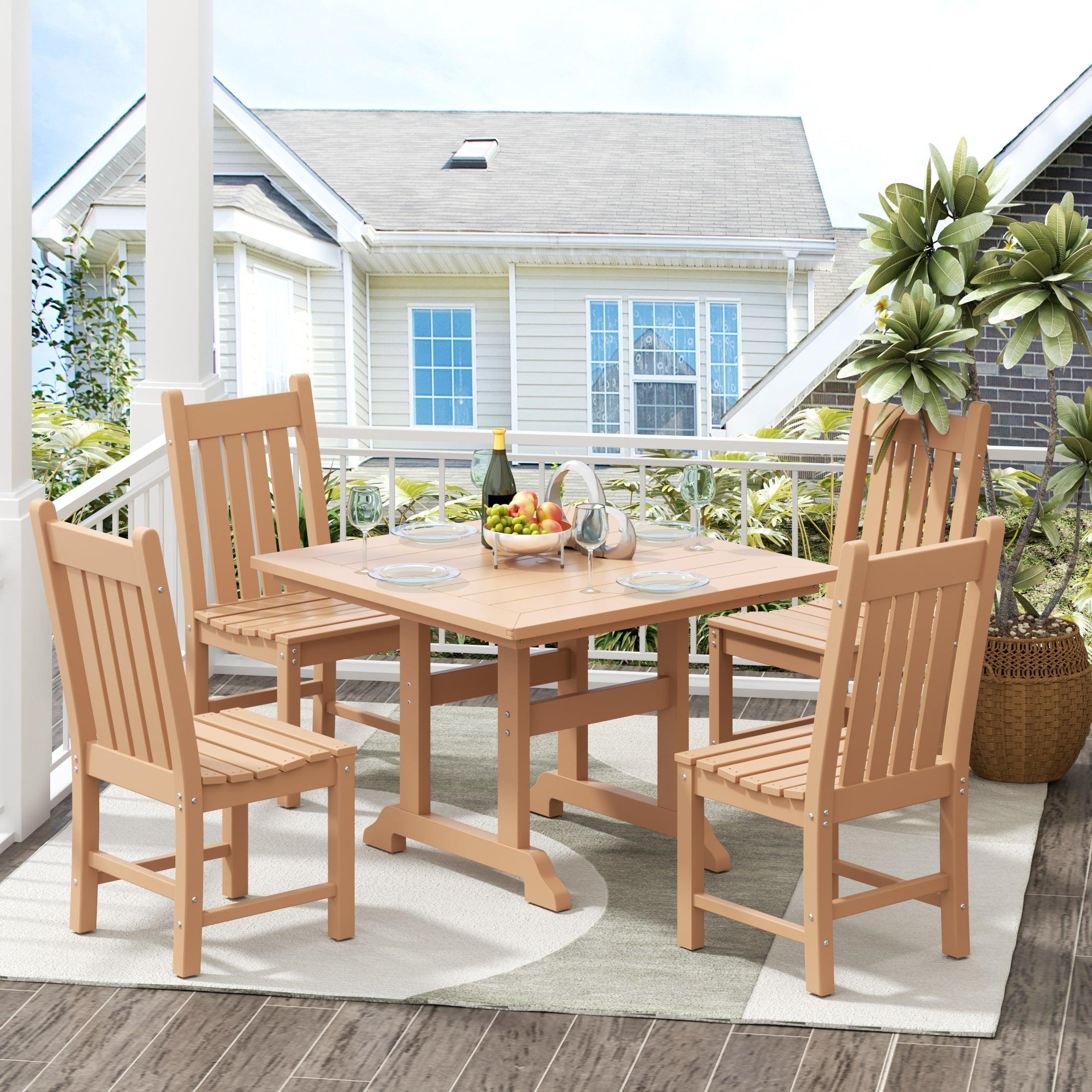 Paradise 5-Piece Square Table Side Chair Dining Set - Costaelm