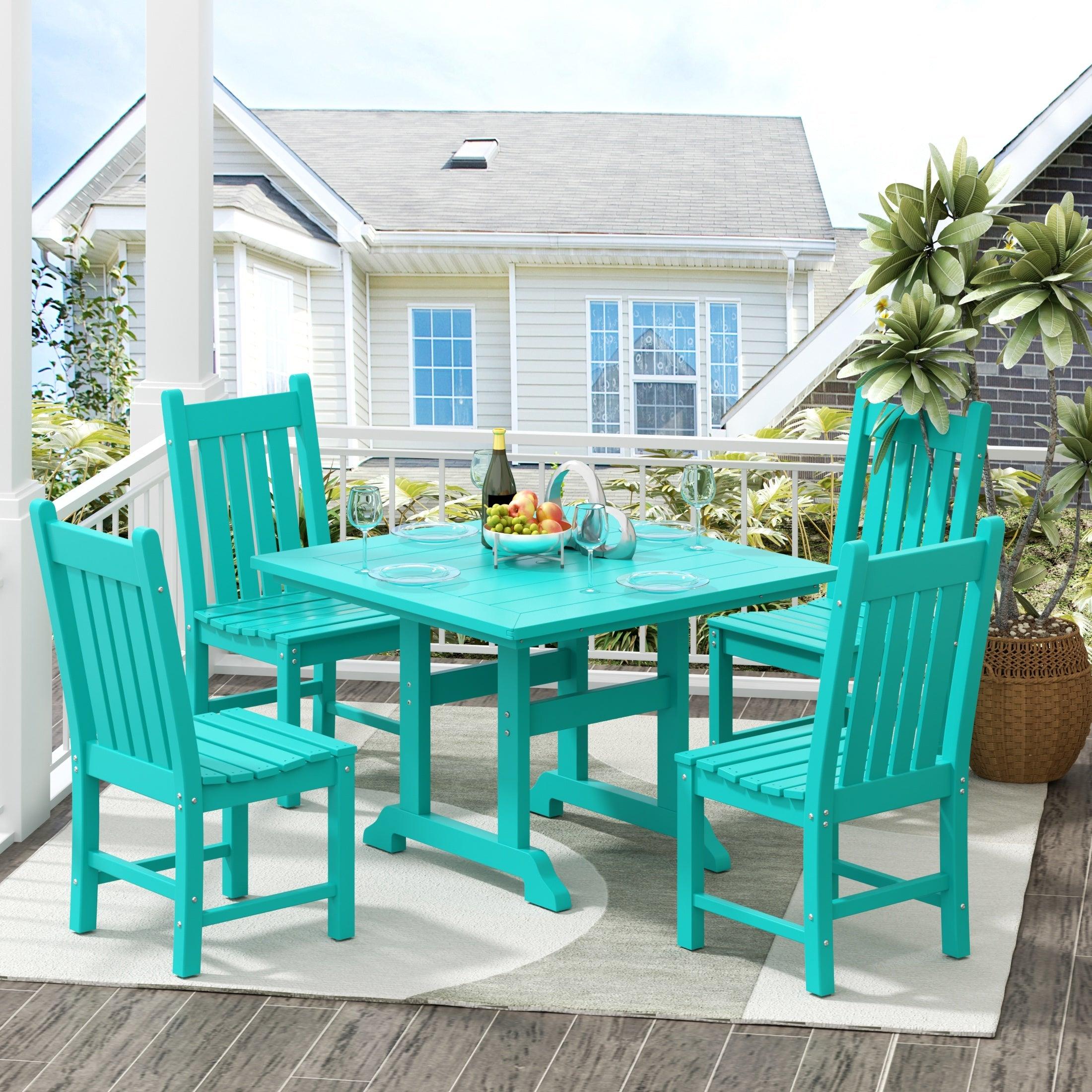 Paradise 5-Piece Square Table Side Chair Dining Set - Costaelm