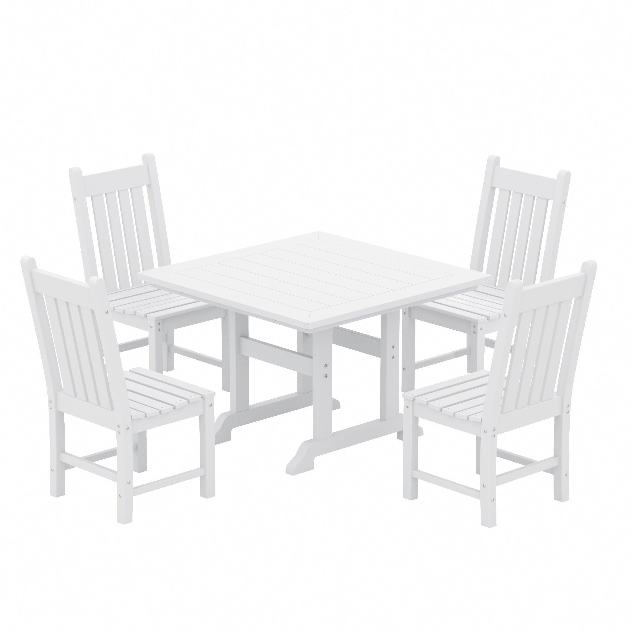 Paradise 5-Piece Square Table Side Chair Dining Set - Costaelm