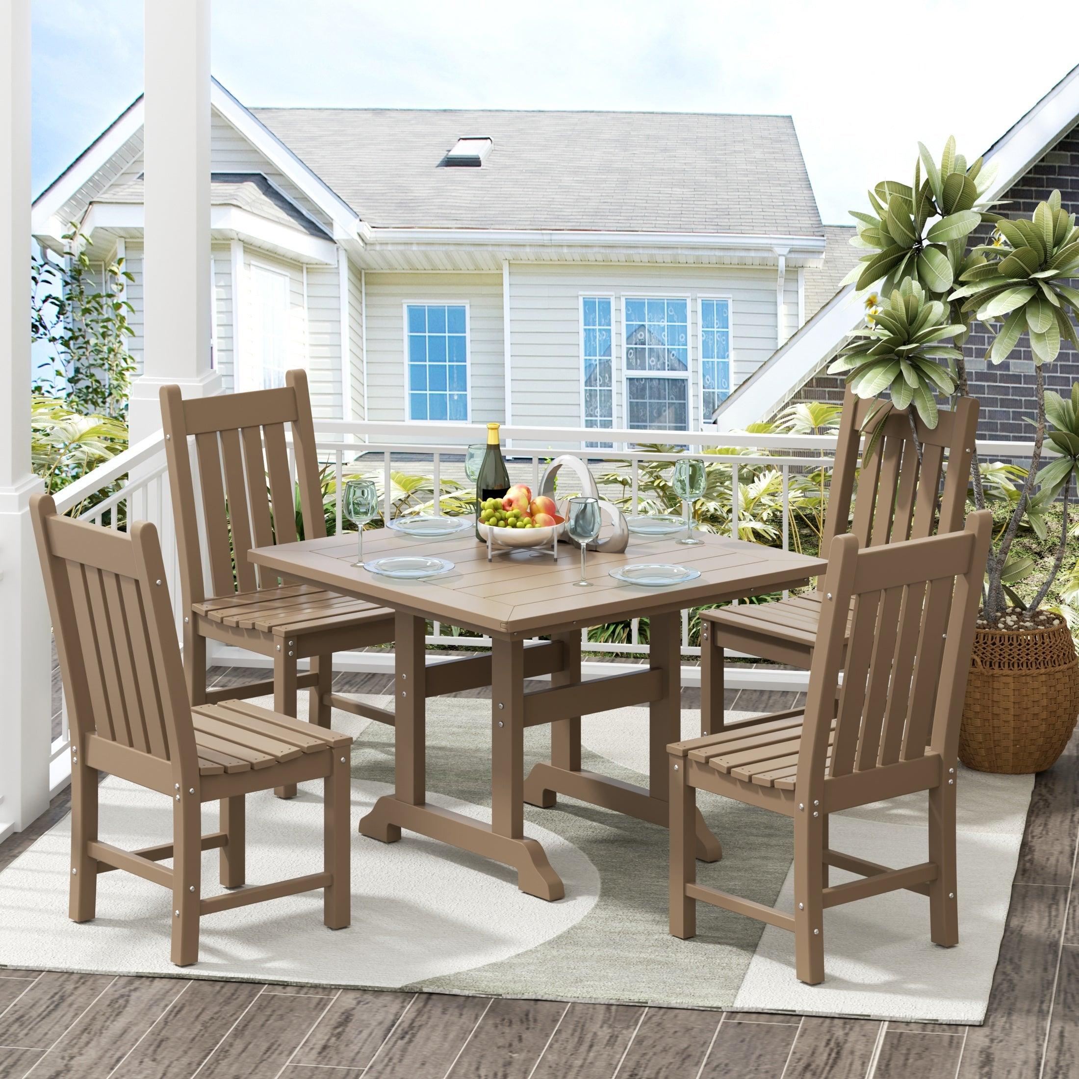 Paradise 5-Piece Square Table Side Chair Dining Set - Costaelm