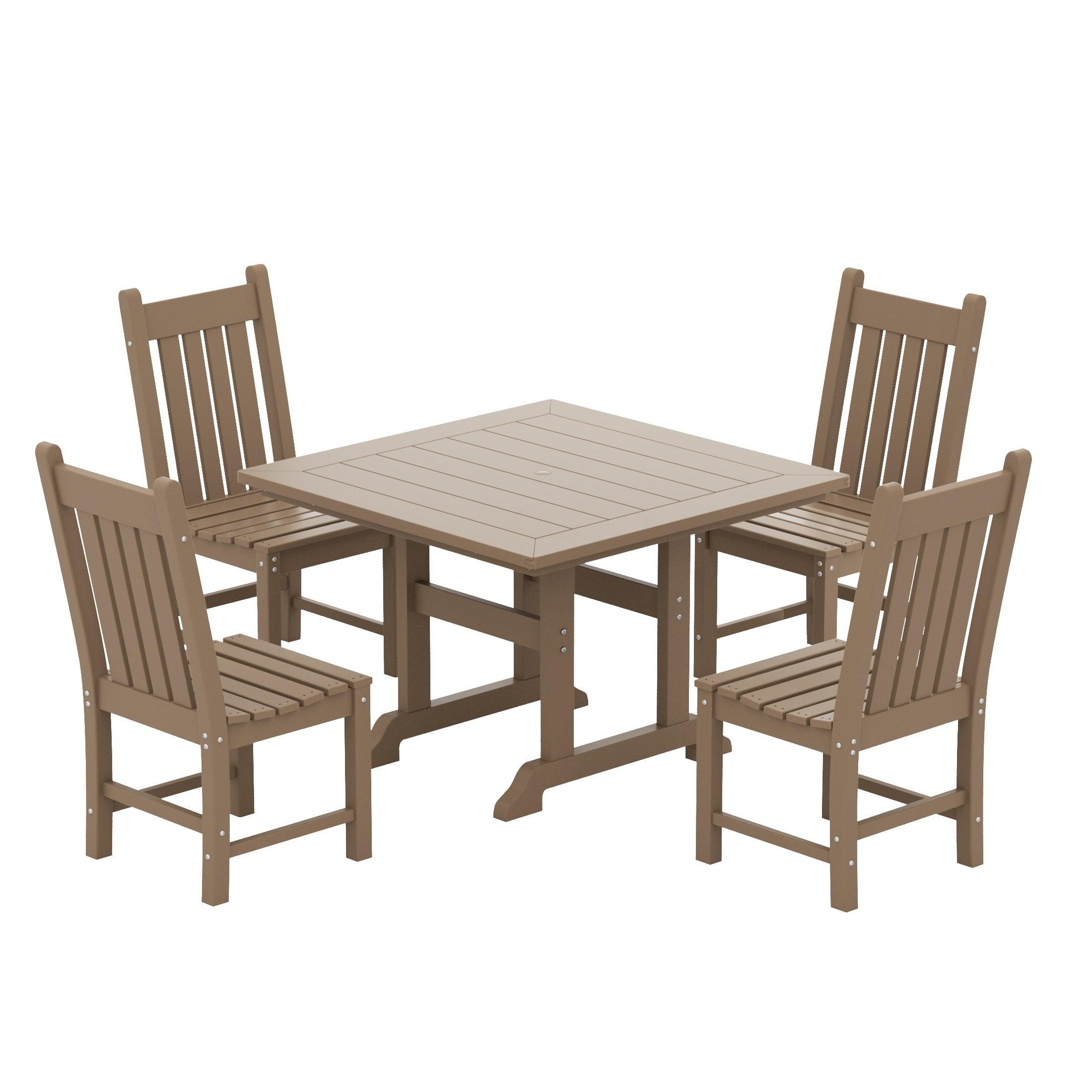 Paradise 5-Piece Square Table Side Chair Dining Set - Costaelm