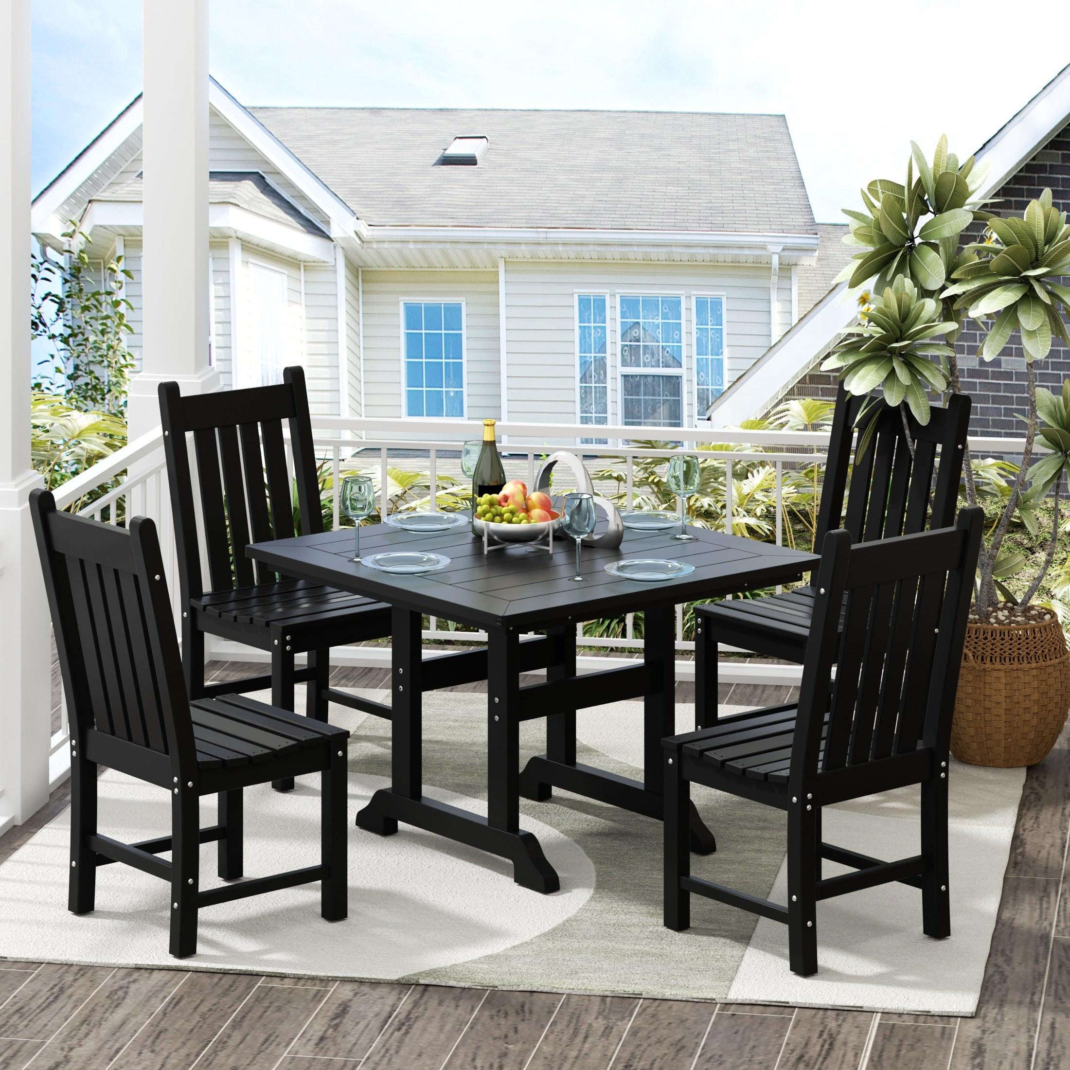 Paradise 5-Piece Square Table Side Chair Dining Set - Costaelm