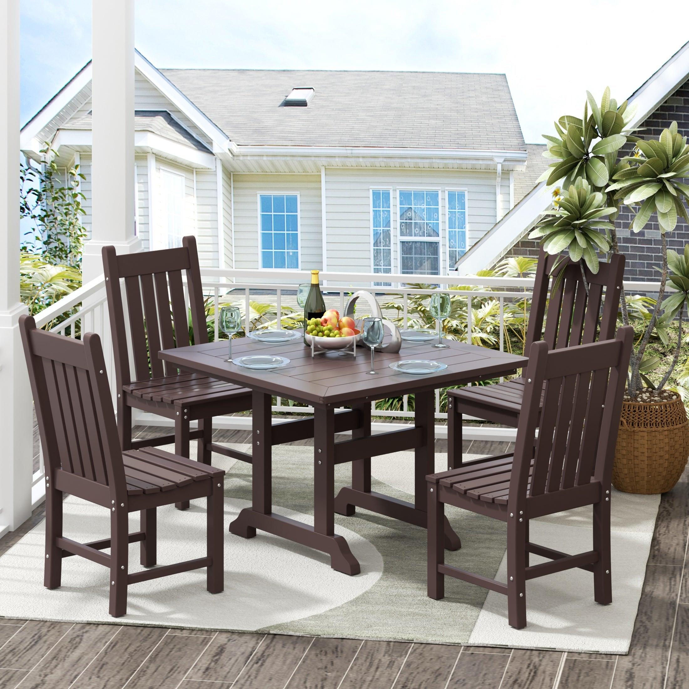 Paradise 5-Piece Square Table Side Chair Dining Set - Costaelm