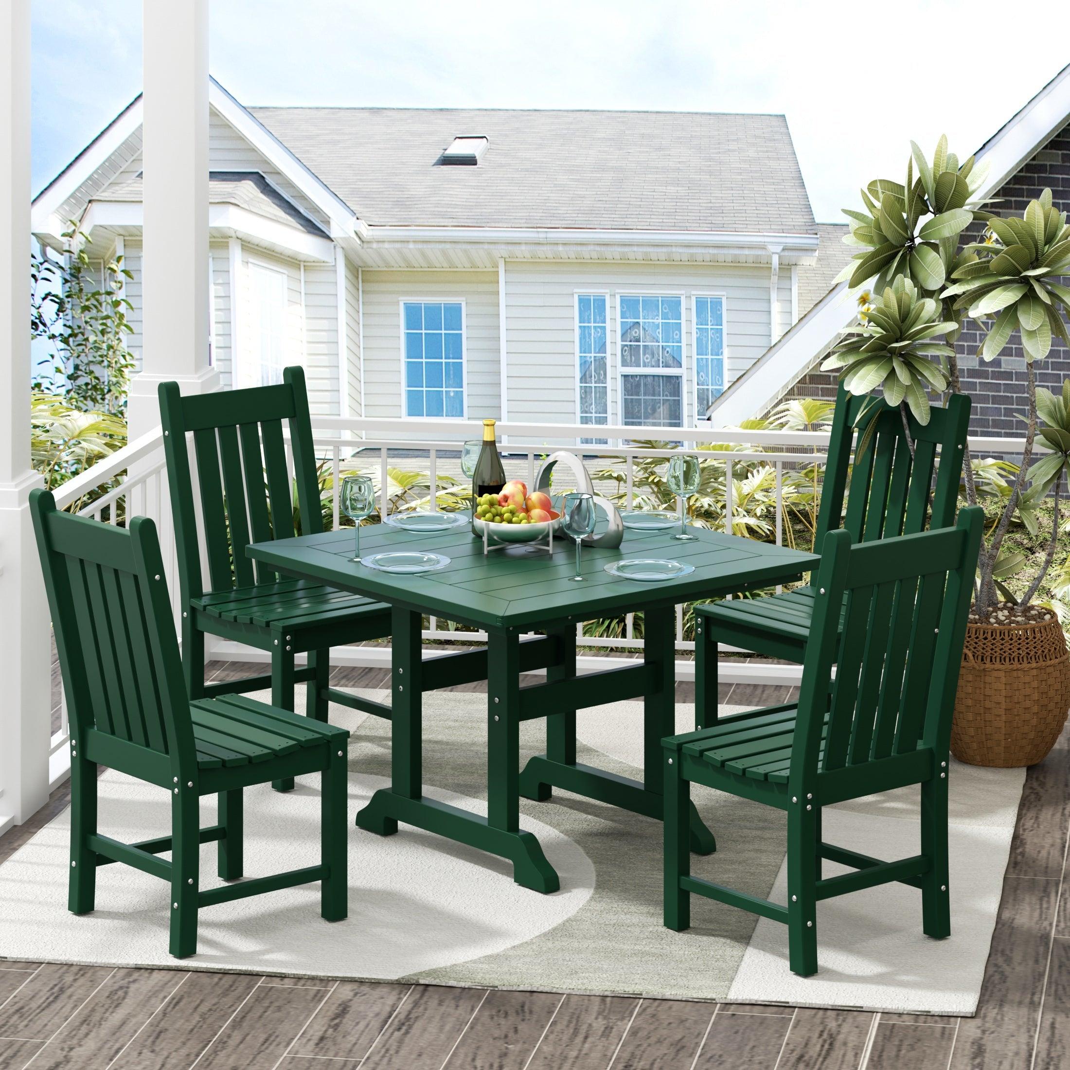 Paradise 5-Piece Square Table Side Chair Dining Set - Costaelm