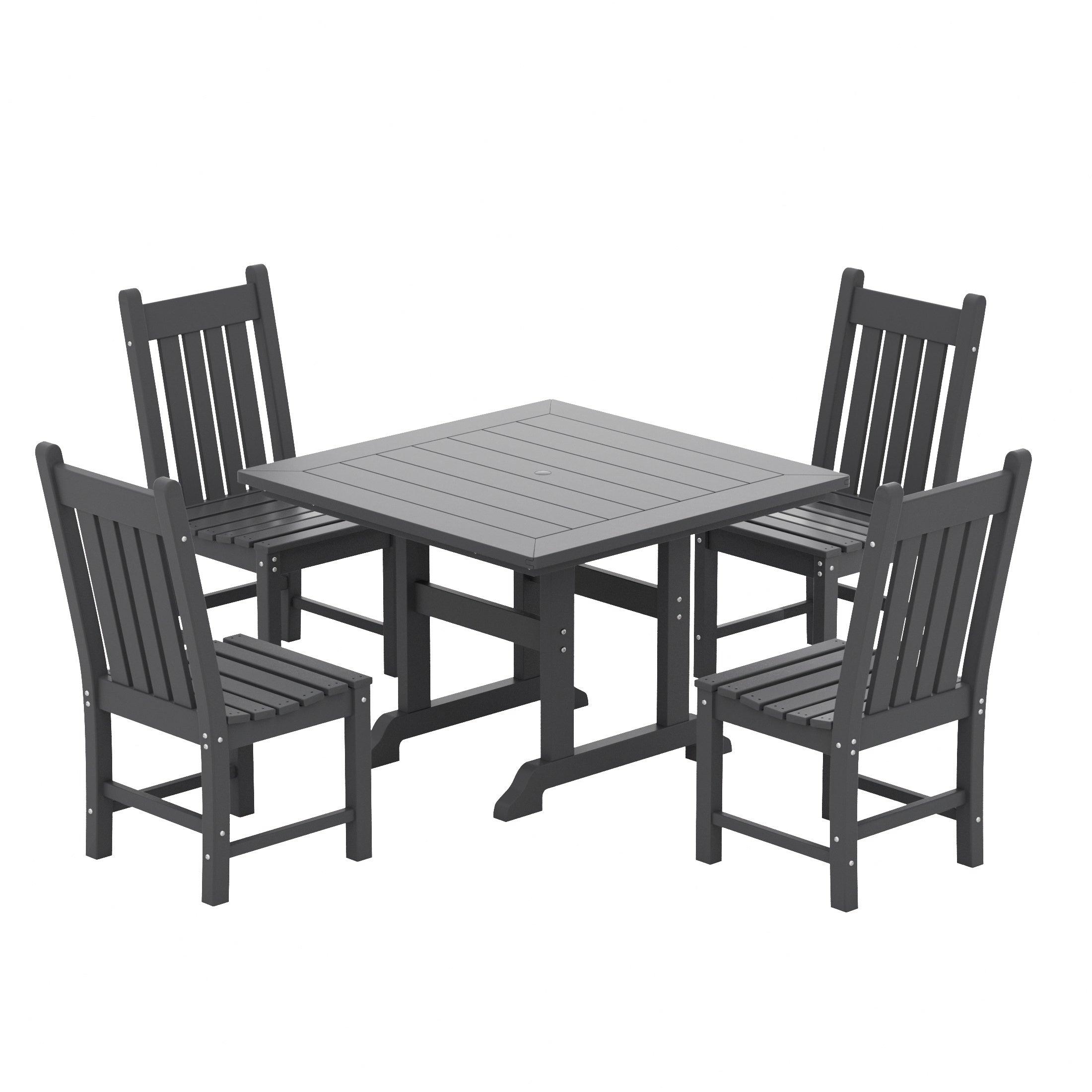 Paradise 5-Piece Square Table Side Chair Dining Set - Costaelm