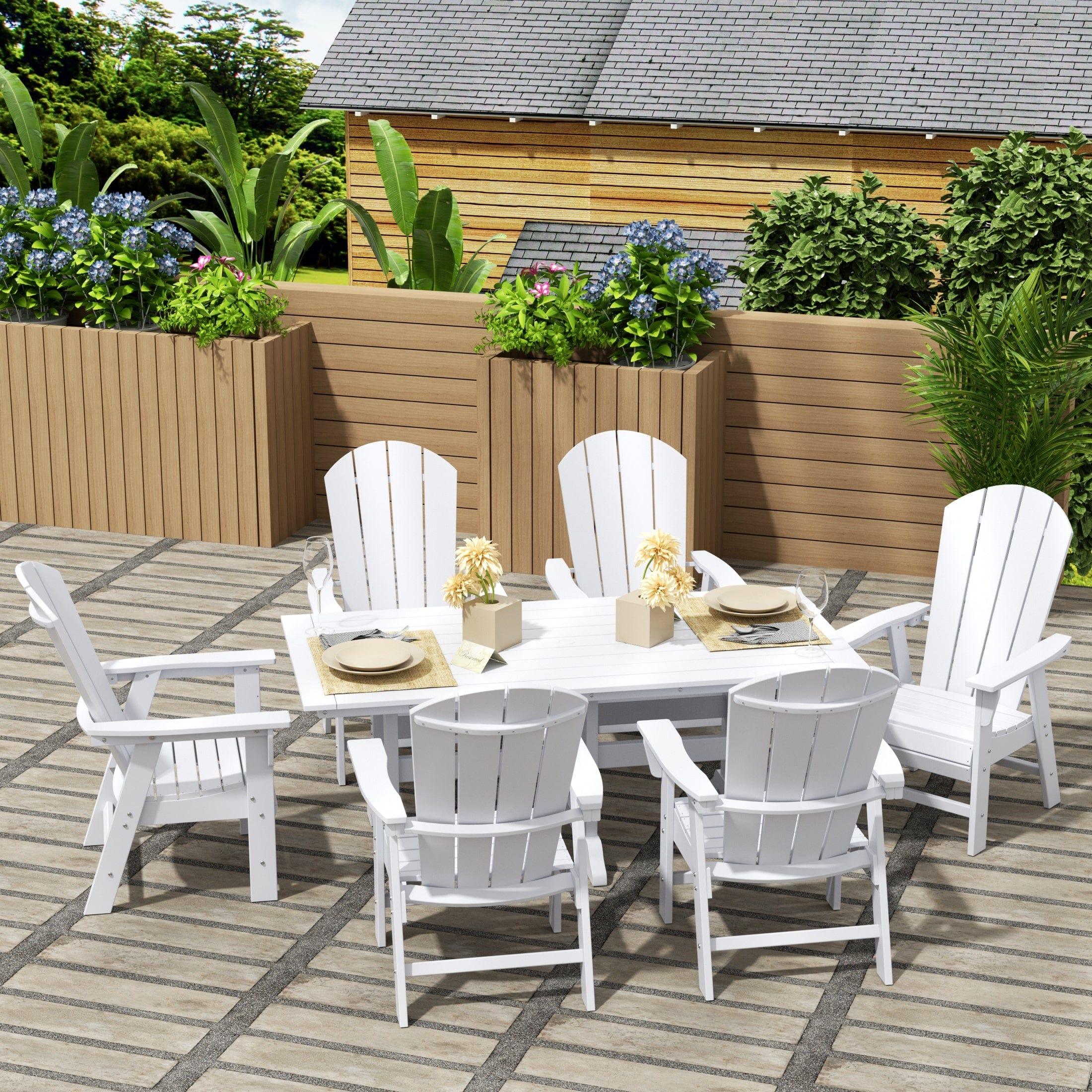 Paradise 7 Piece Dining Table Adirondack Chair Set - Costaelm