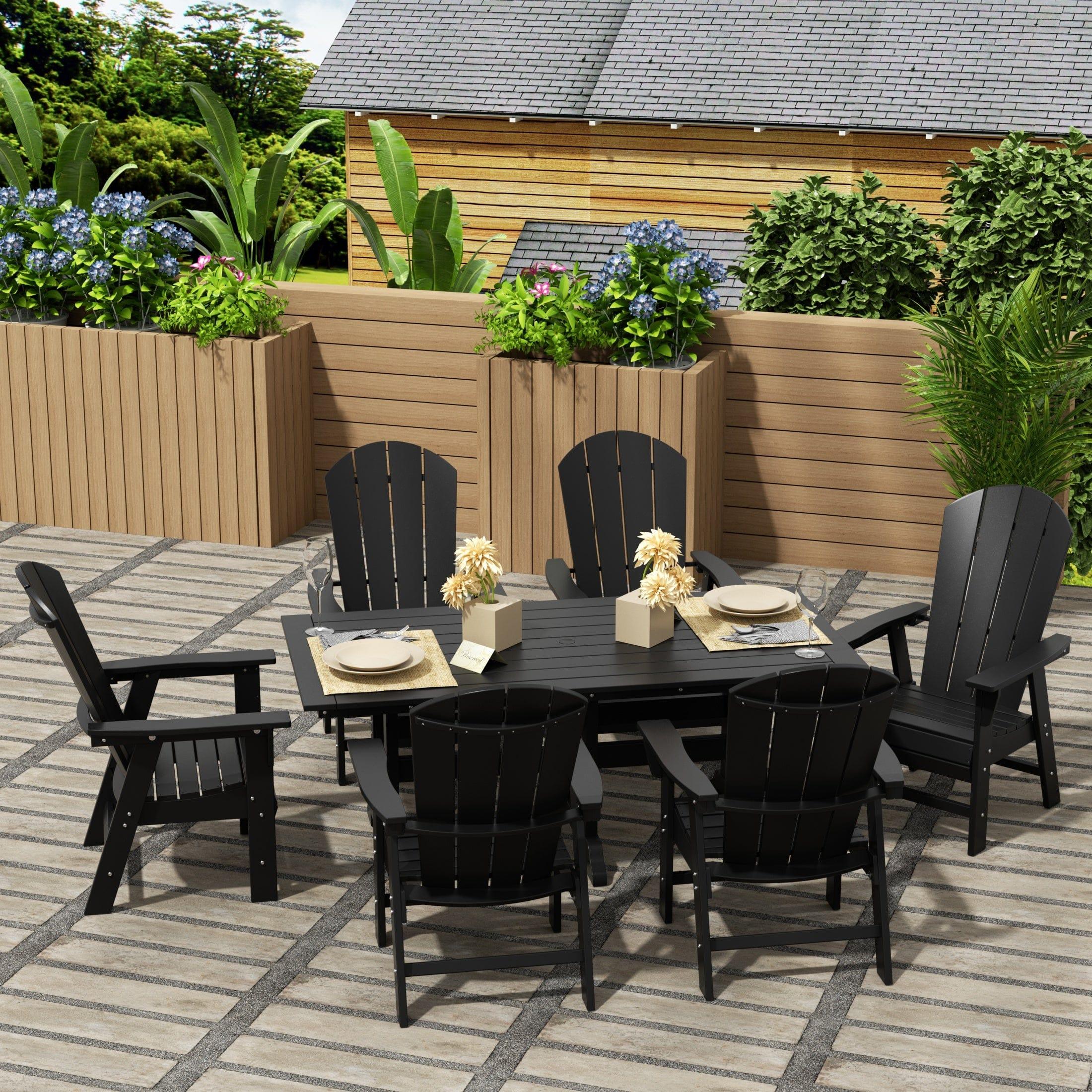 Paradise 7 Piece Dining Table Adirondack Chair Set - Costaelm