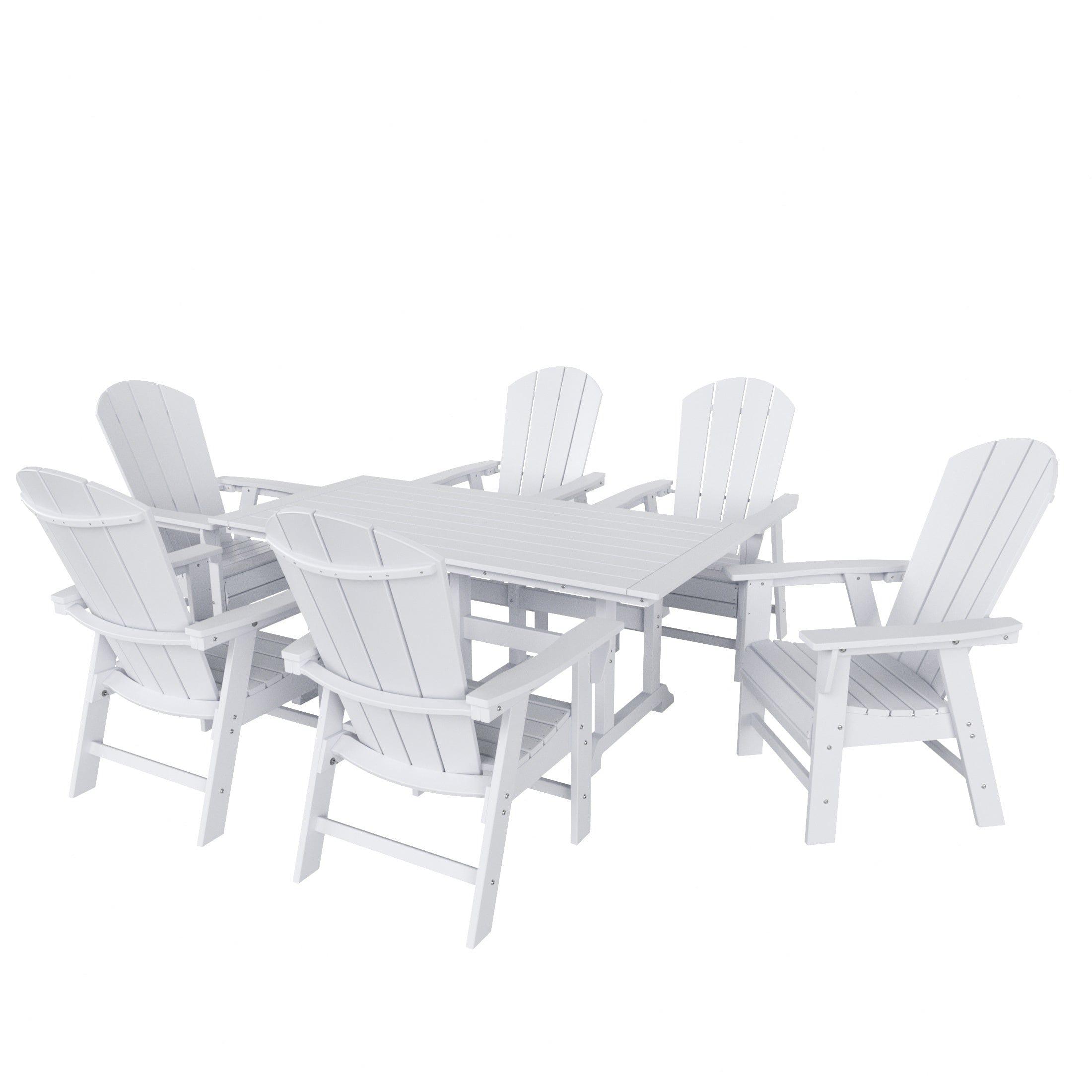 Paradise 7 Piece Dining Table Adirondack Chair Set - Costaelm