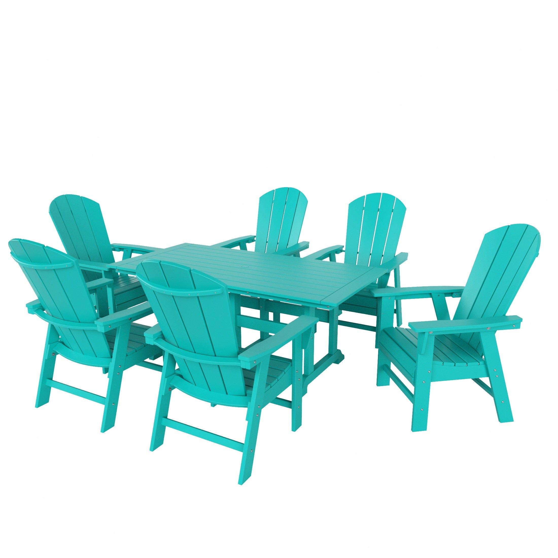 Paradise 7 Piece Dining Table Adirondack Chair Set - Costaelm