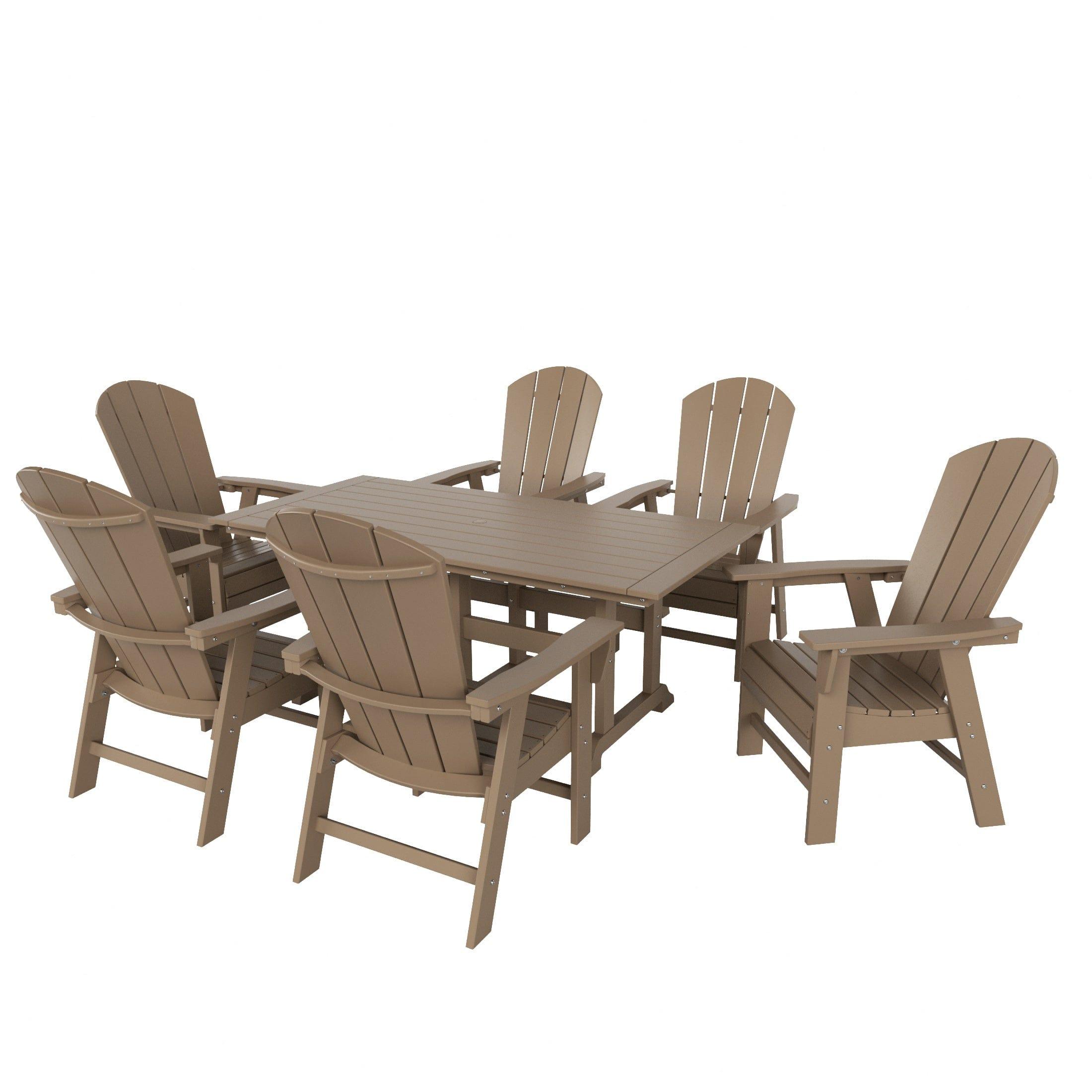 Paradise 7 Piece Dining Table Adirondack Chair Set - Costaelm