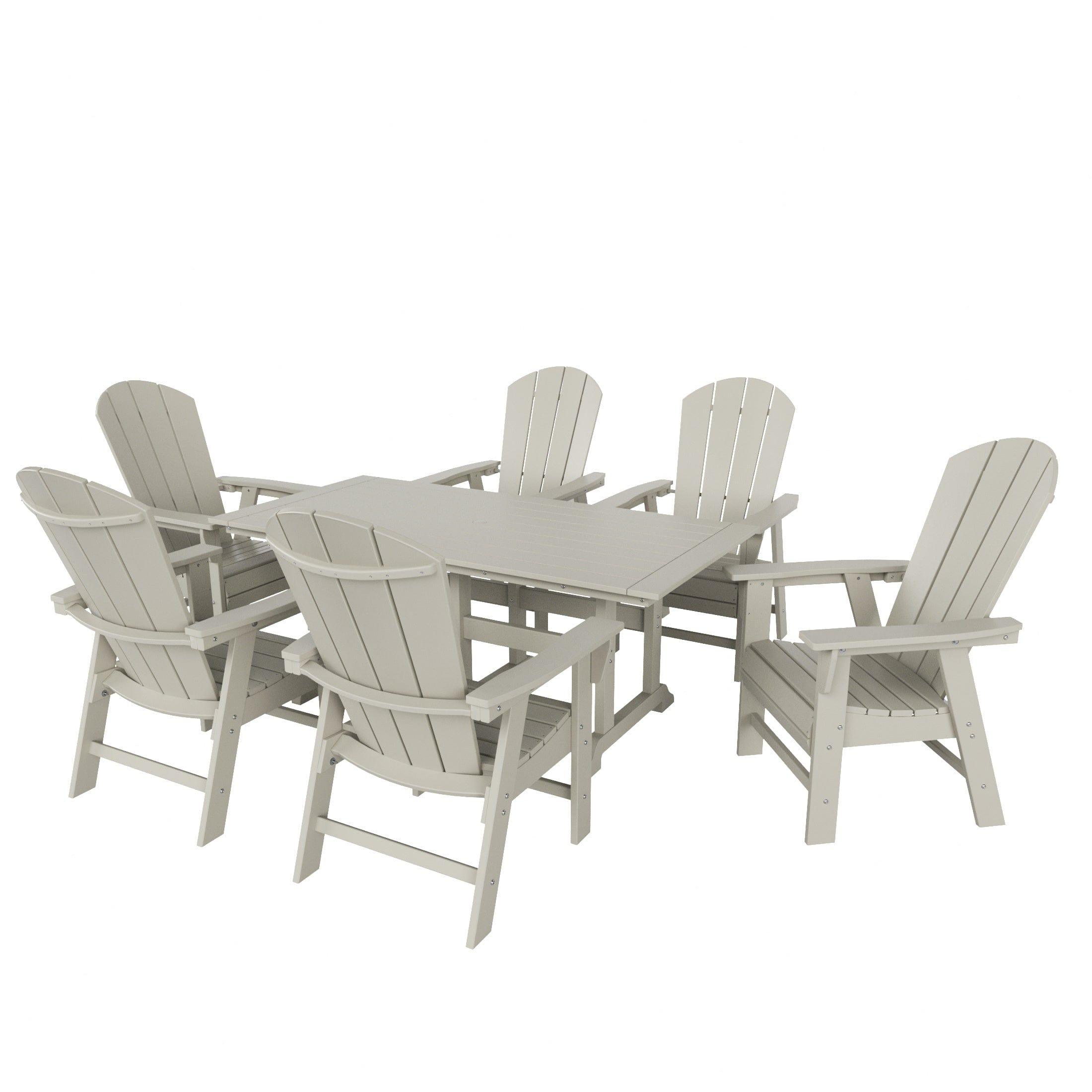 Paradise 7 Piece Dining Table Adirondack Chair Set - Costaelm