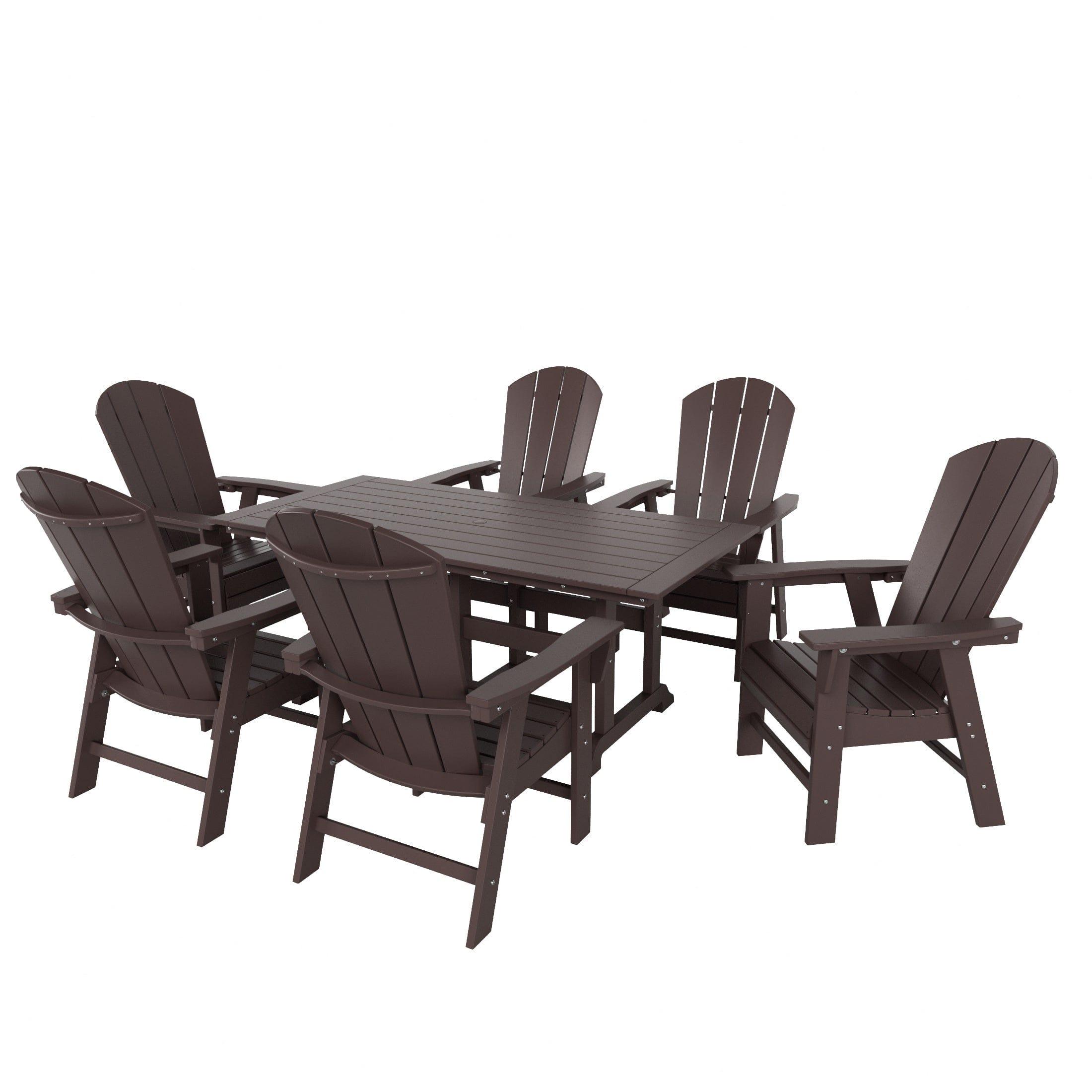 Paradise 7 Piece Dining Table Adirondack Chair Set - Costaelm