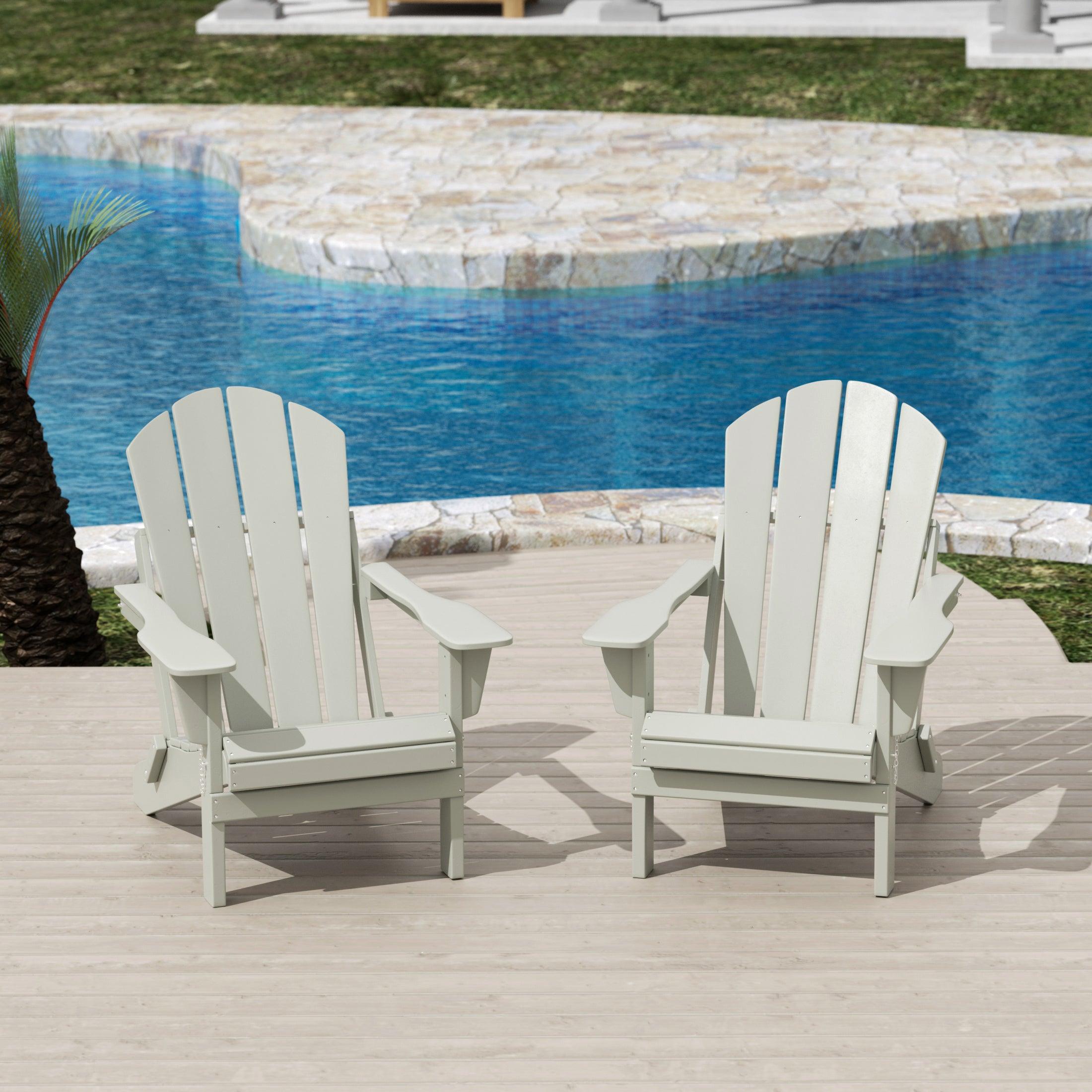 Paradise Classic Folding Adirondack Chair (Set of 2) - Costaelm