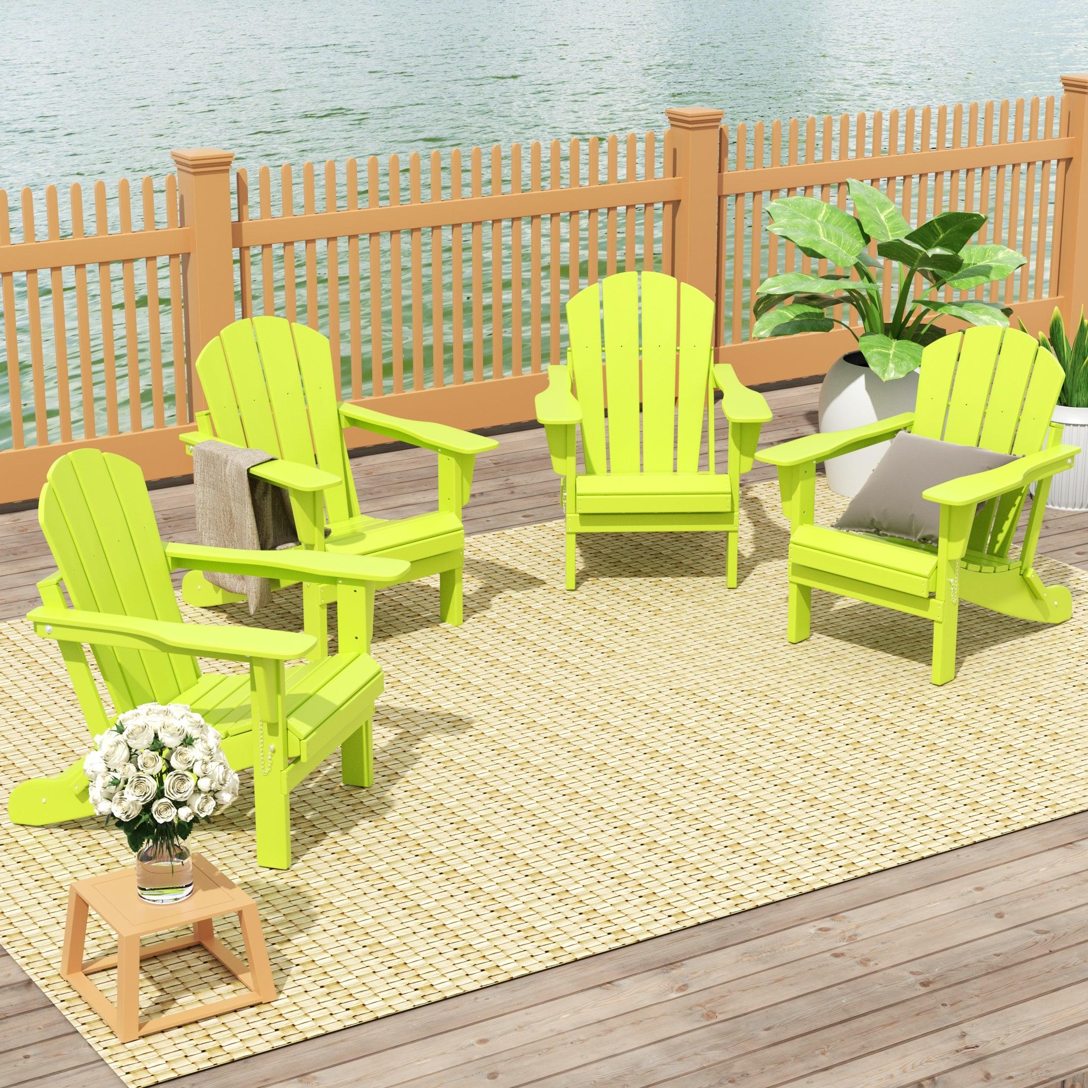 Paradise Classic Folding Adirondack Chair (Set of 4) - Costaelm