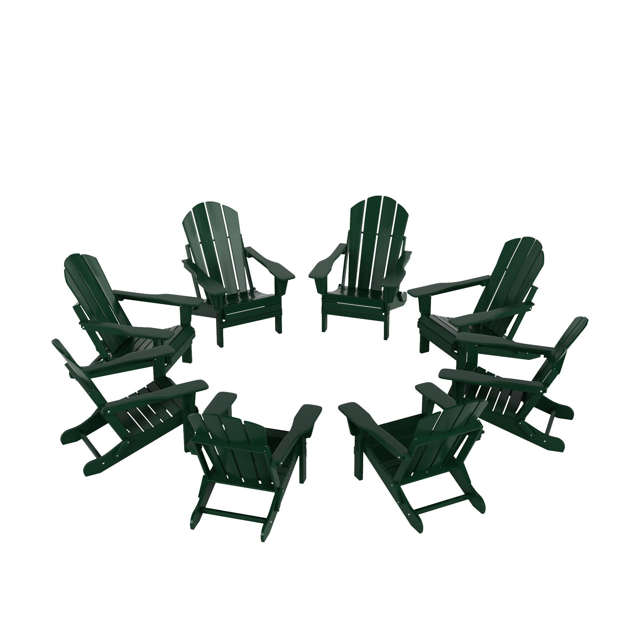 Paradise Classic Folding Adirondack Chair (Set of 8) - Costaelm