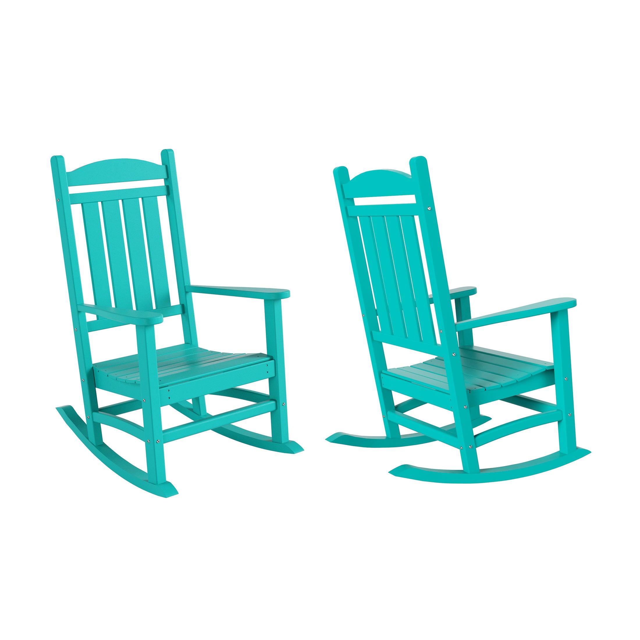 Lakehouse Classic Plastic Outdoor Porch Rocking Chairs (Set of 2) - Costaelm