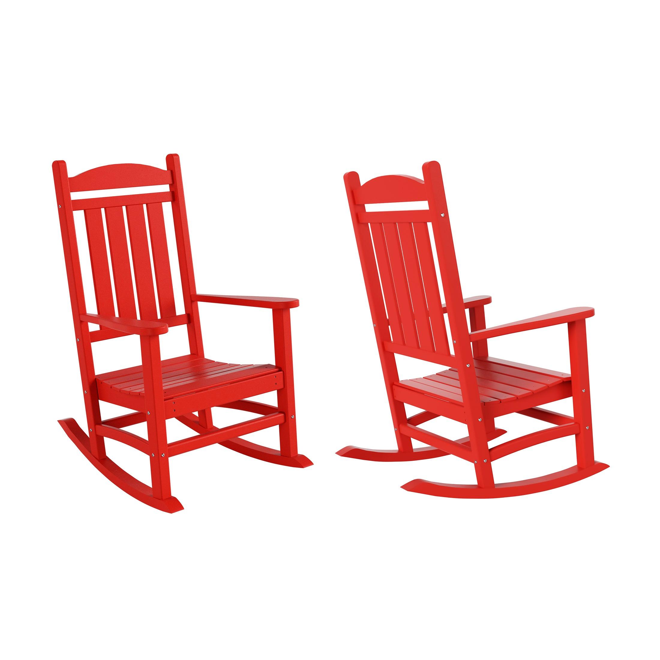 Lakehouse Classic Plastic Outdoor Porch Rocking Chairs (Set of 2) - Costaelm