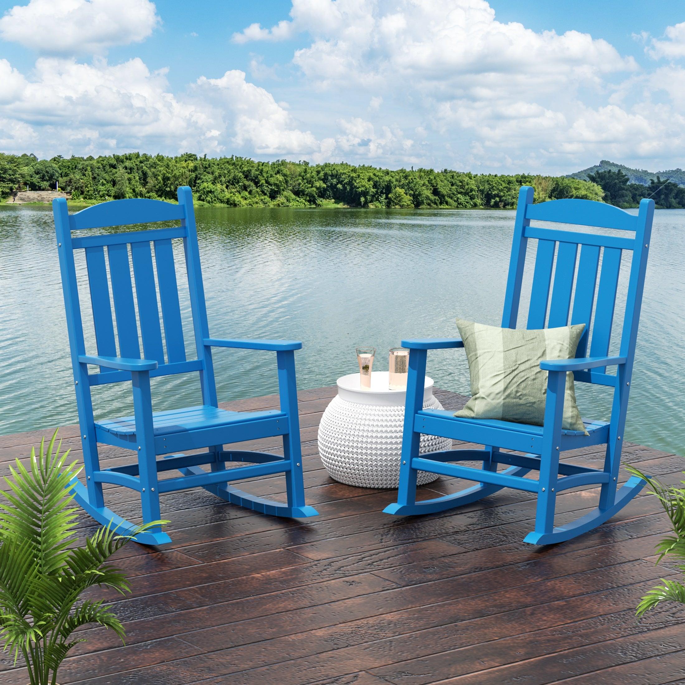 Lakehouse Classic Plastic Outdoor Porch Rocking Chairs (Set of 2) - Costaelm