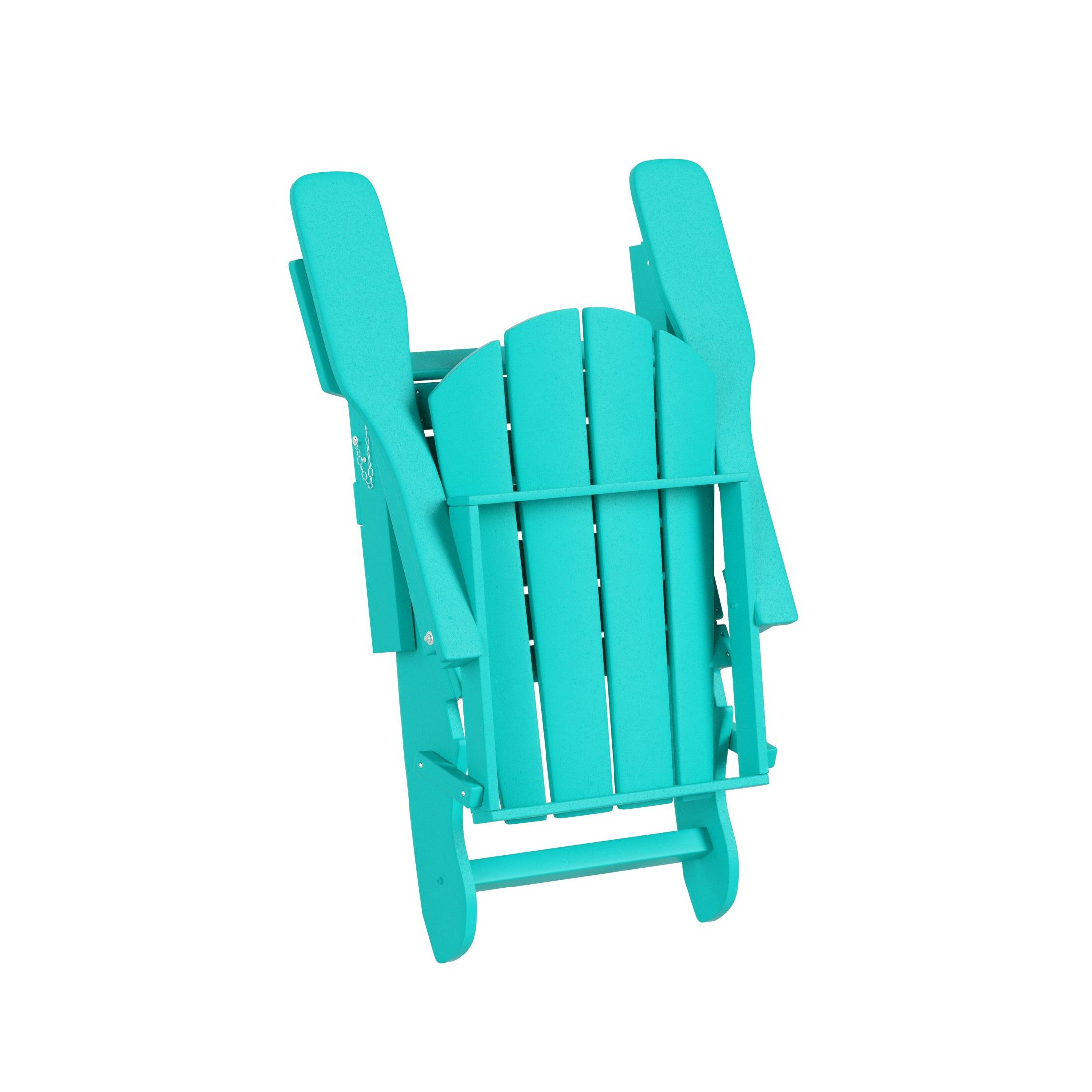 Paradise Outdoor Folding Poly Adirondack Chair With Square Fire Pit Table Sets - Costaelm