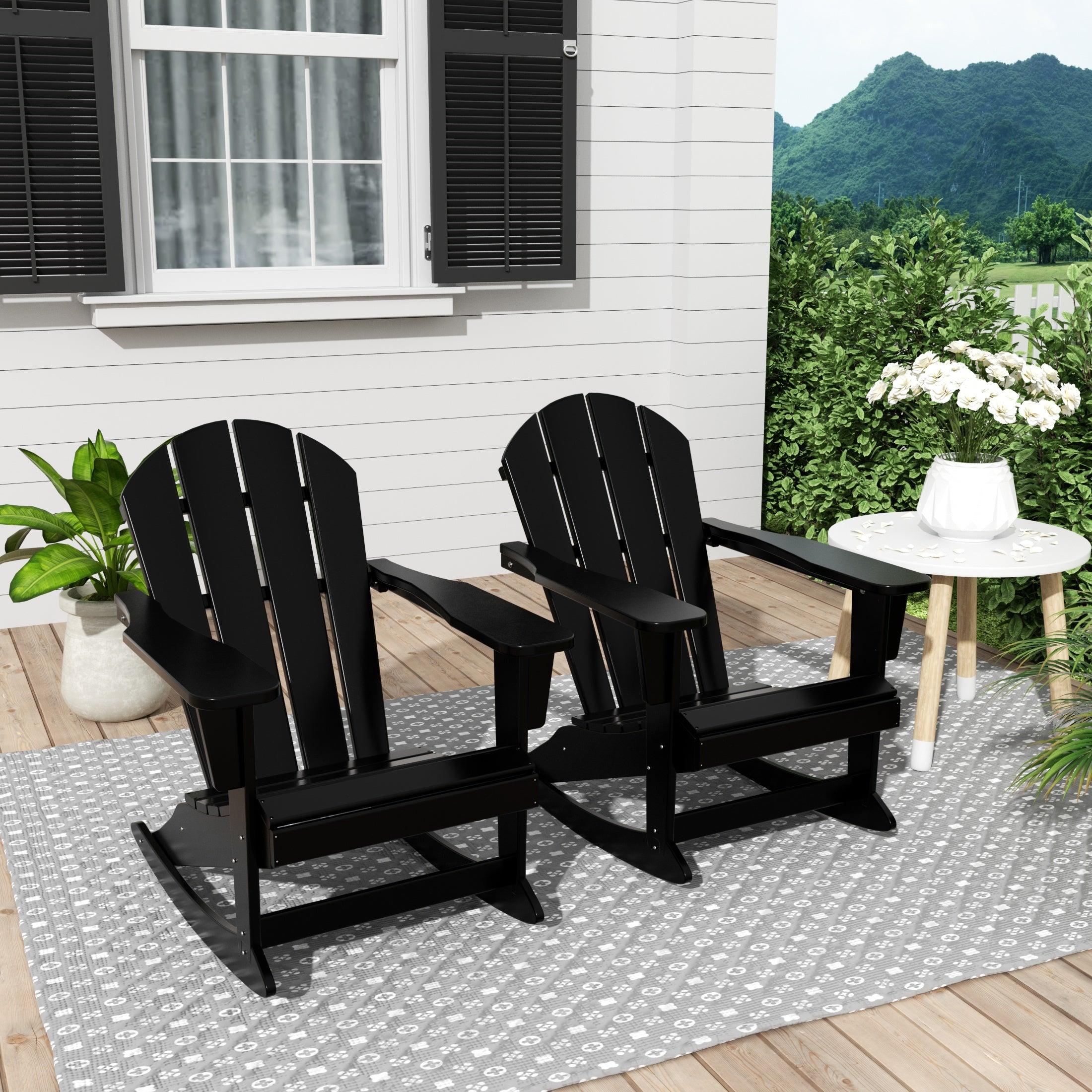 Paradise Outdoor Patio Adirondack Rocking Chairs (Set of 2) - Costaelm