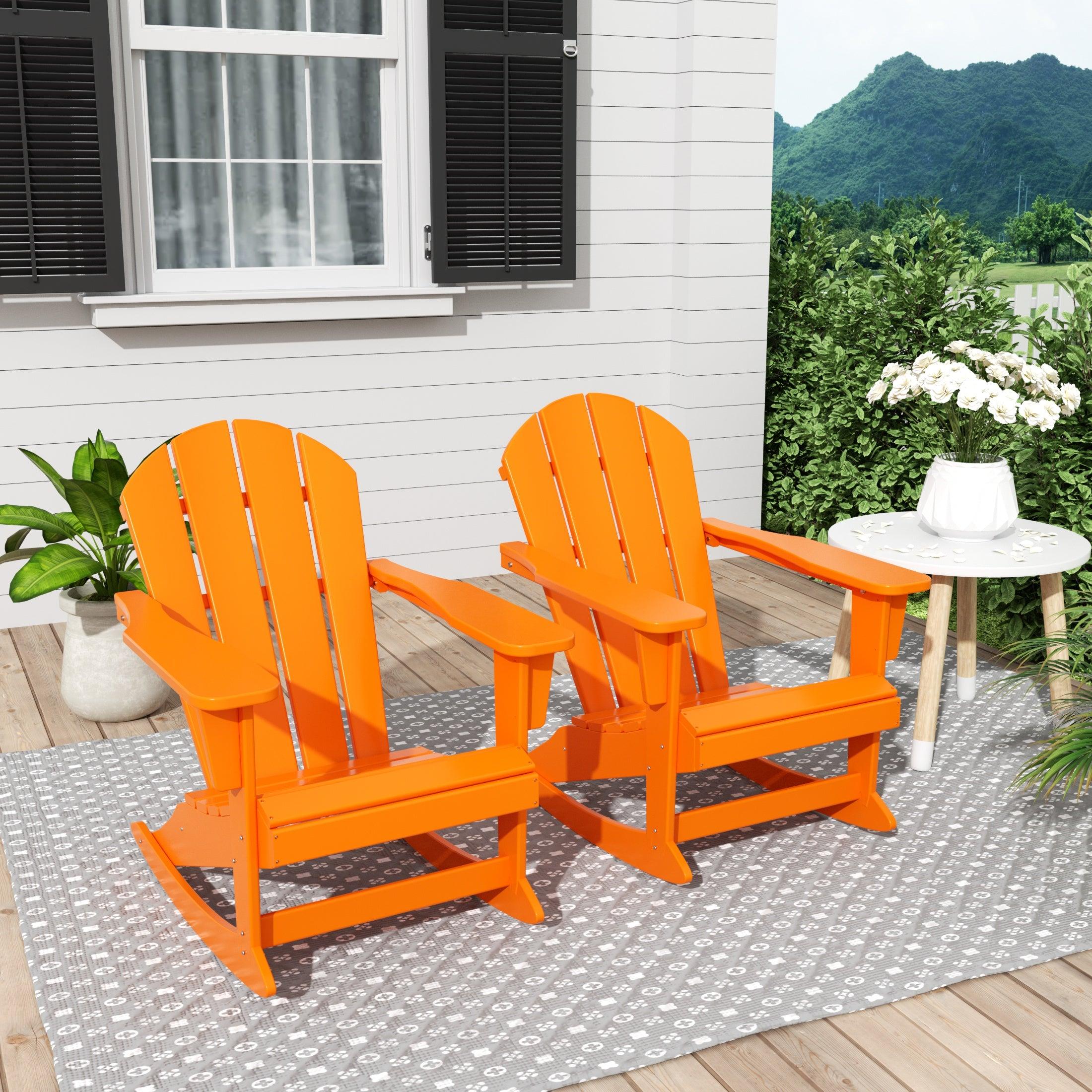 Paradise Outdoor Patio Adirondack Rocking Chairs (Set of 2) - Costaelm