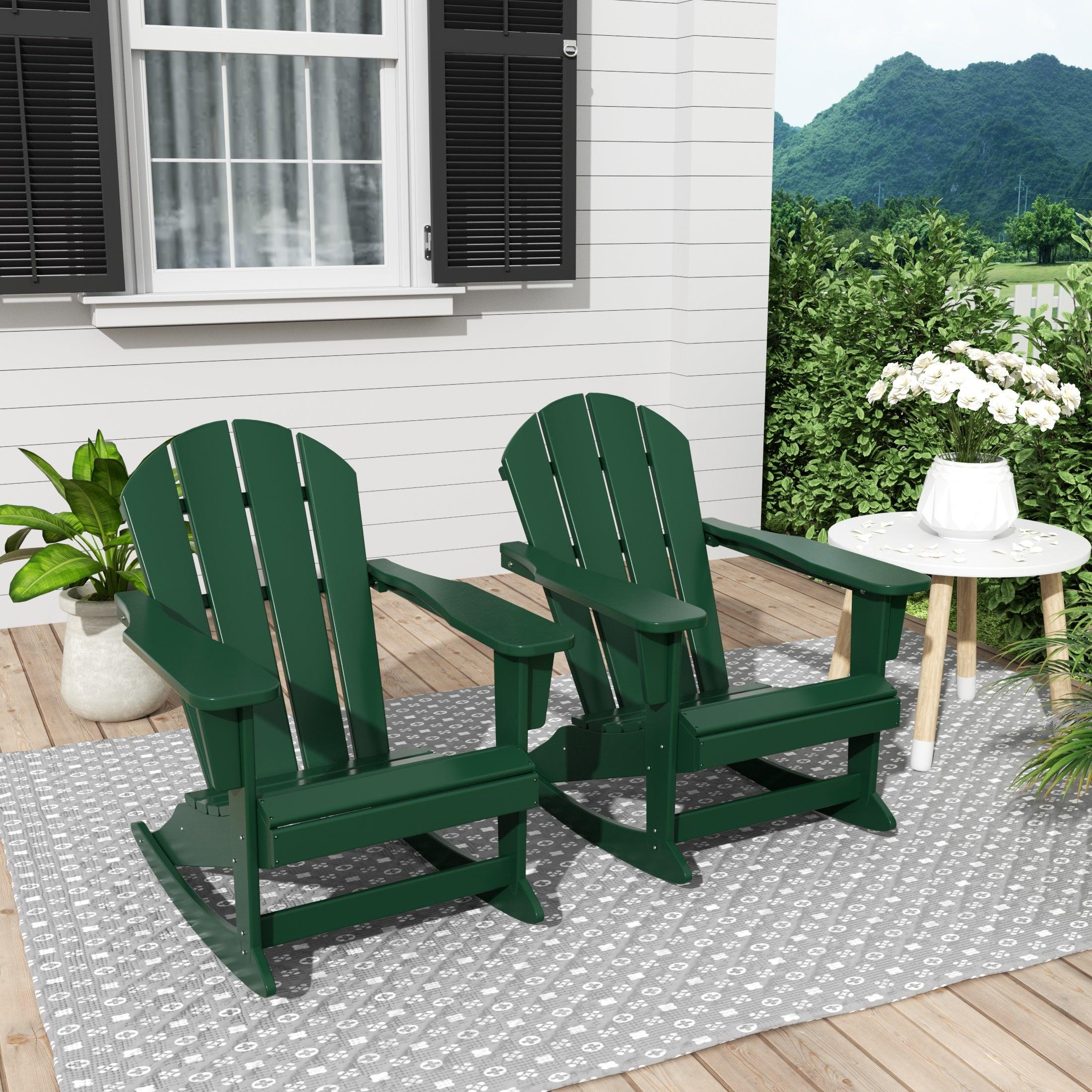 Paradise Outdoor Patio Adirondack Rocking Chairs (Set of 2) - Costaelm