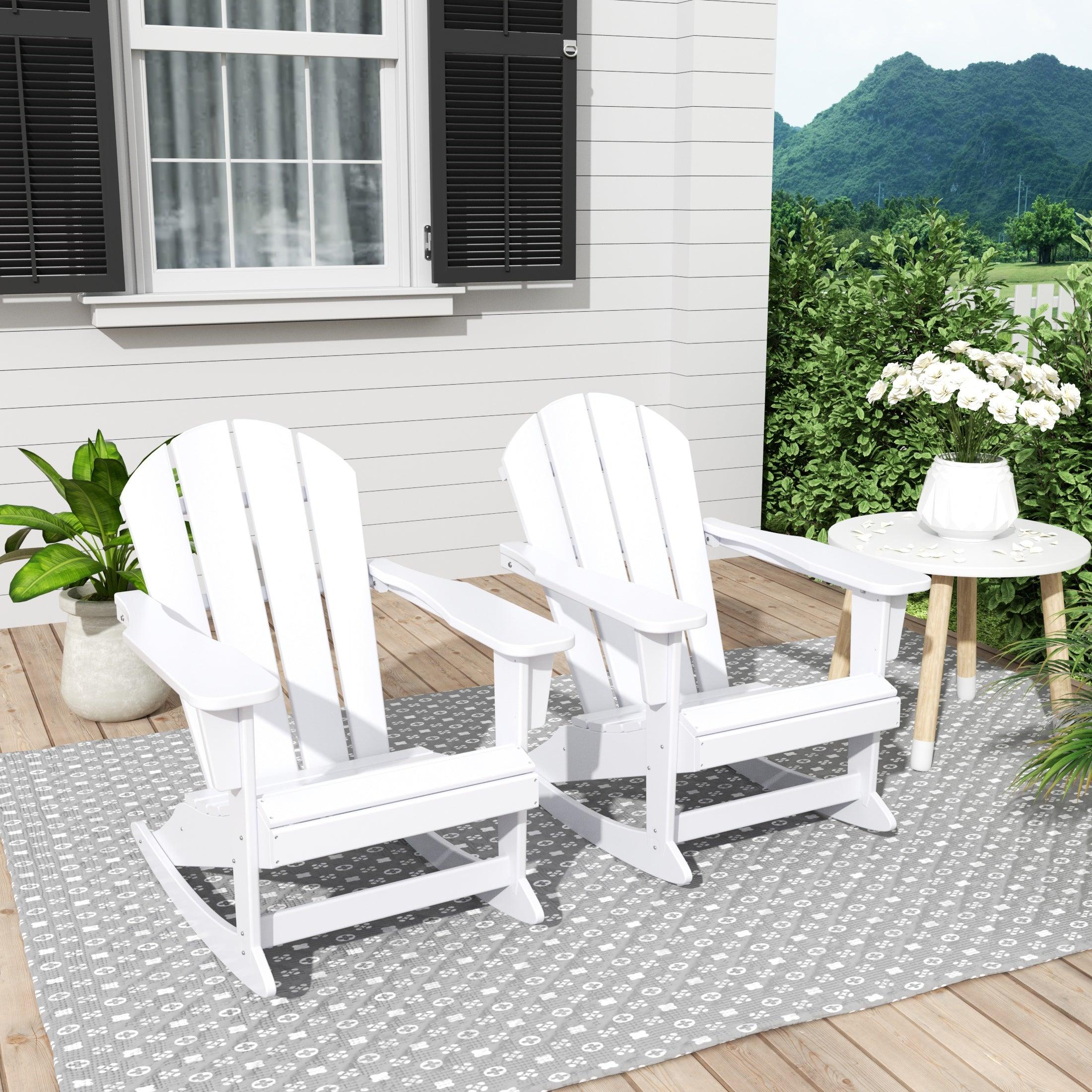 Paradise Outdoor Patio Adirondack Rocking Chairs (Set of 2) - Costaelm