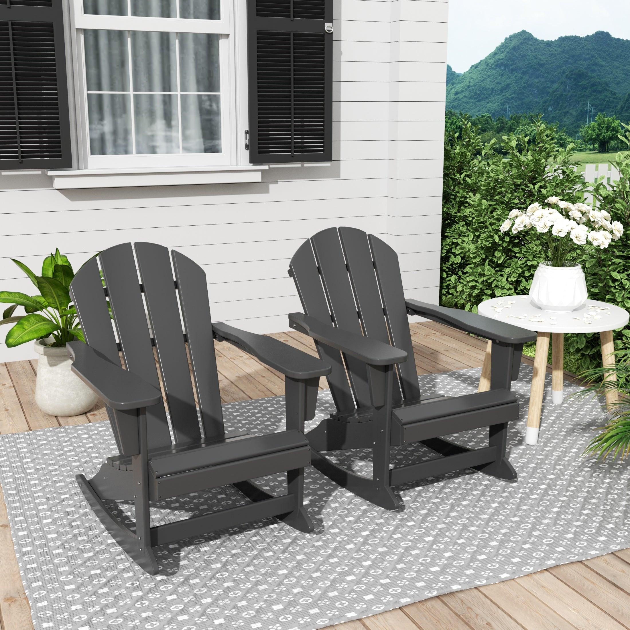 Paradise Outdoor Patio Adirondack Rocking Chairs (Set of 2) - Costaelm