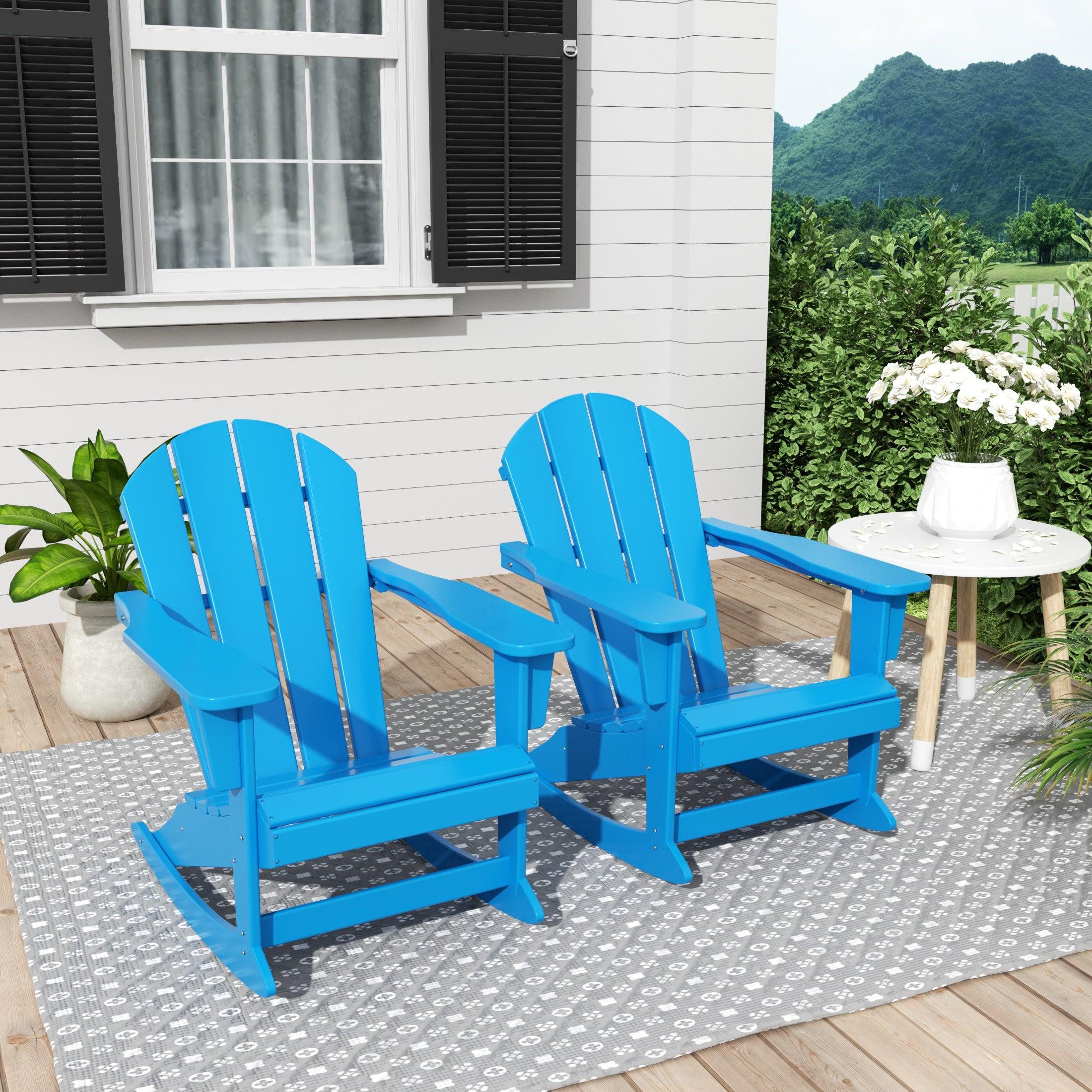 Paradise Outdoor Patio Adirondack Rocking Chairs (Set of 2) - Costaelm