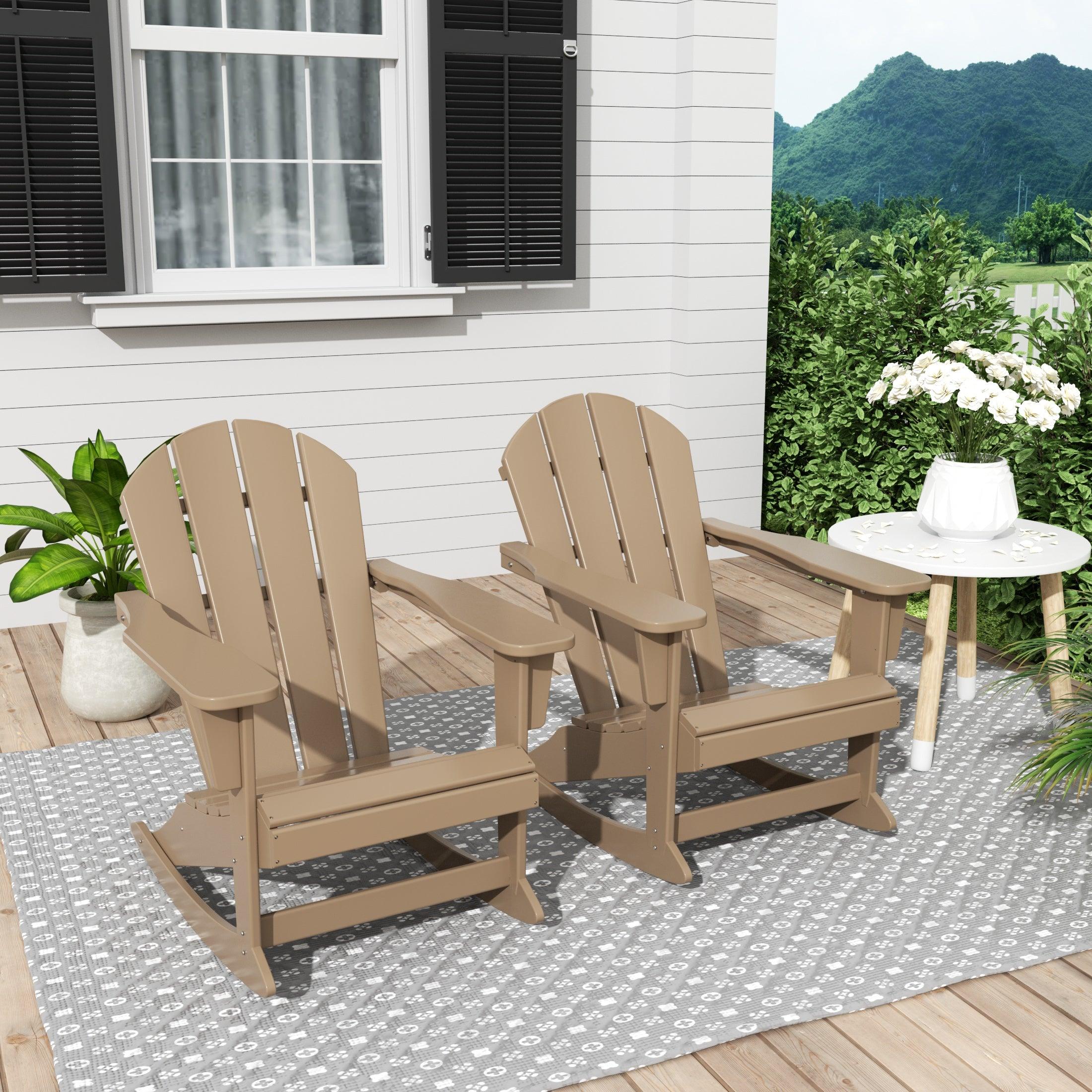 Paradise Outdoor Patio Adirondack Rocking Chairs (Set of 2) - Costaelm