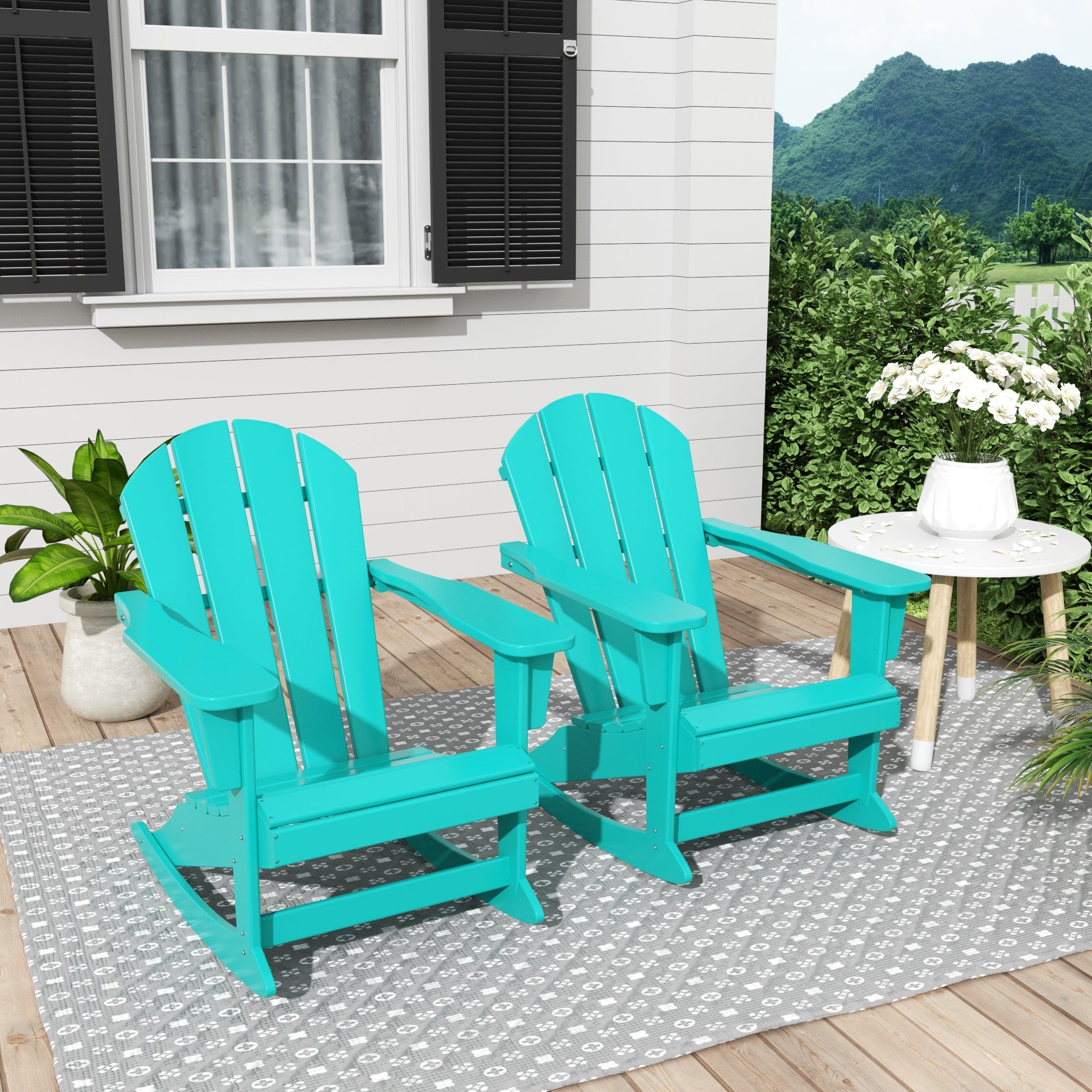 Paradise Outdoor Patio Adirondack Rocking Chairs (Set of 2) - Costaelm