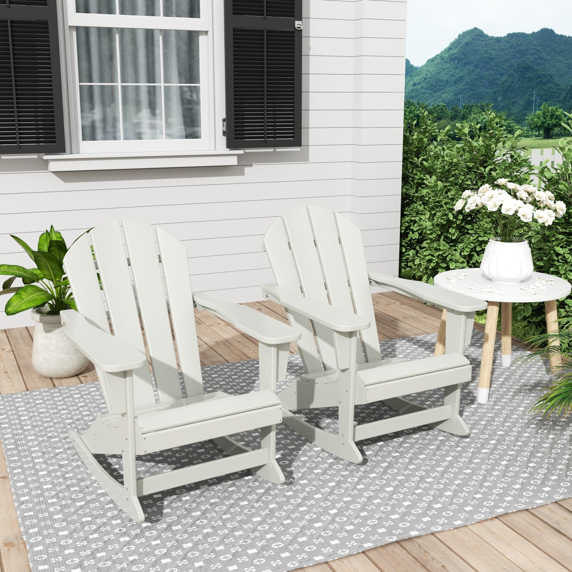 Paradise Outdoor Patio Adirondack Rocking Chairs (Set of 2) - Costaelm