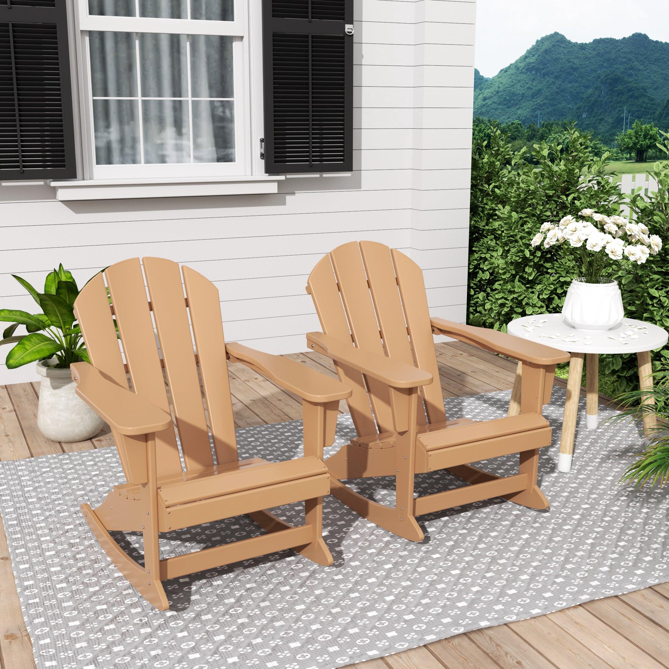 Paradise Outdoor Patio Adirondack Rocking Chairs (Set of 2) - Costaelm