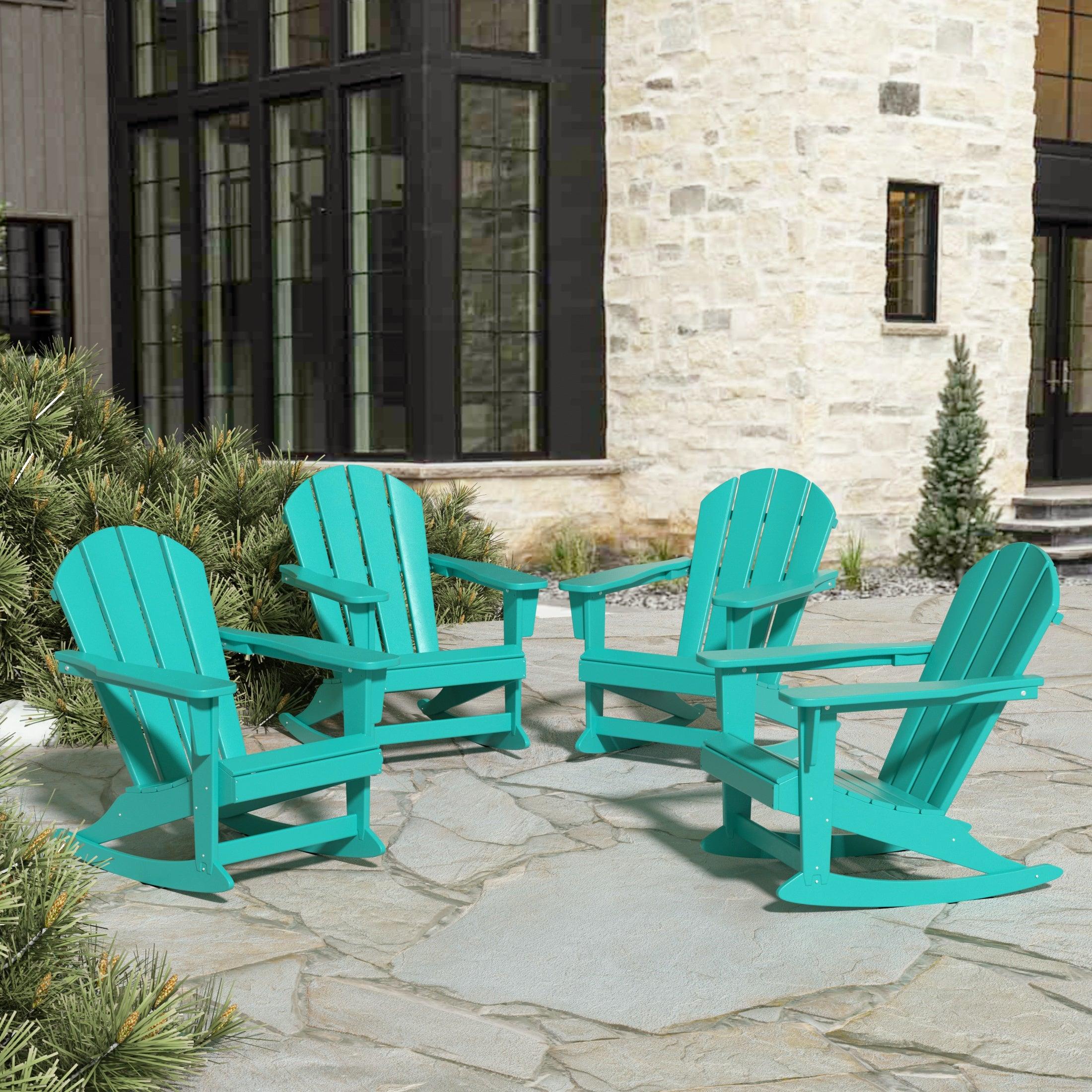 Paradise Outdoor Patio Adirondack Rocking Chairs (Set of 4) - Costaelm