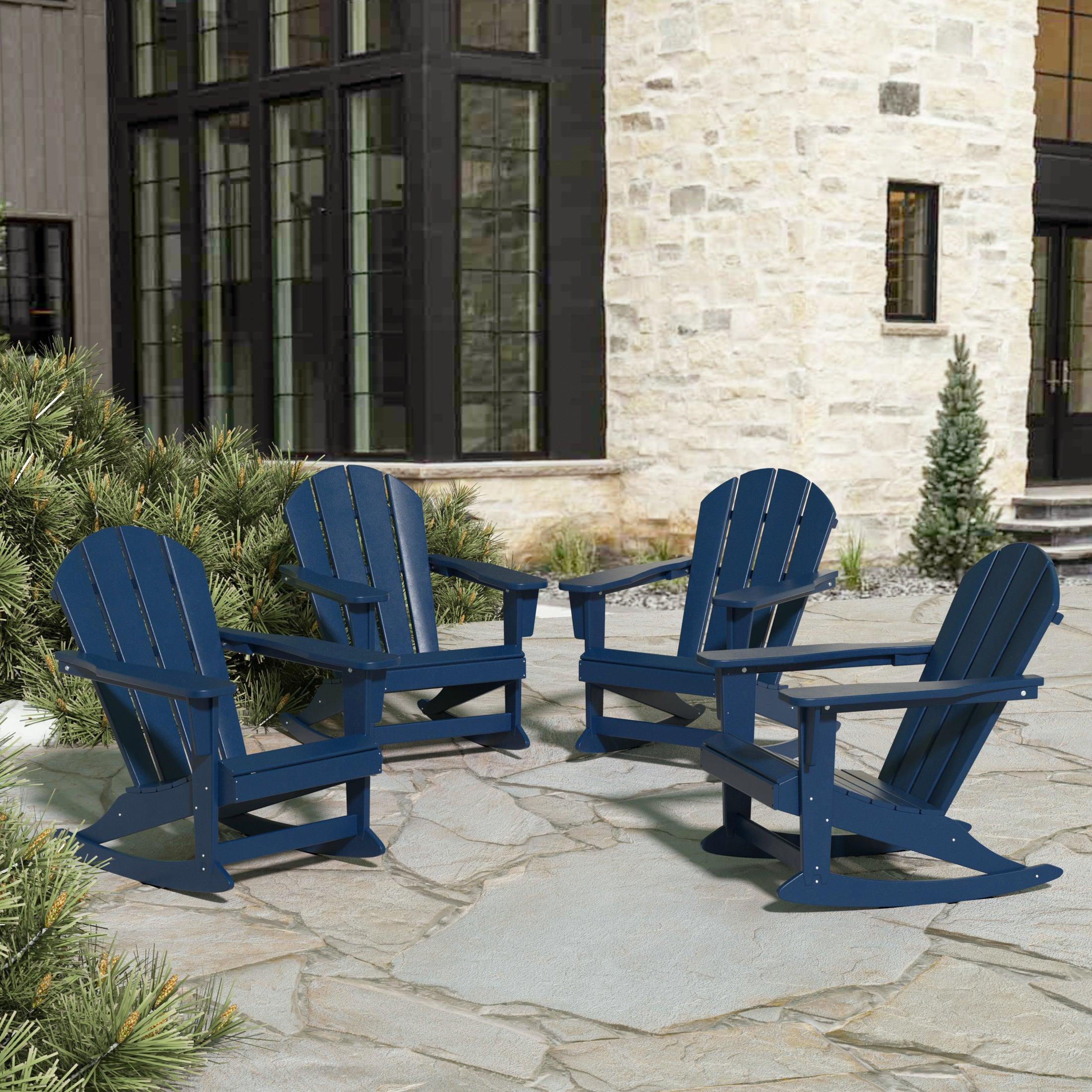 Paradise Outdoor Patio Adirondack Rocking Chairs (Set of 4) - Costaelm