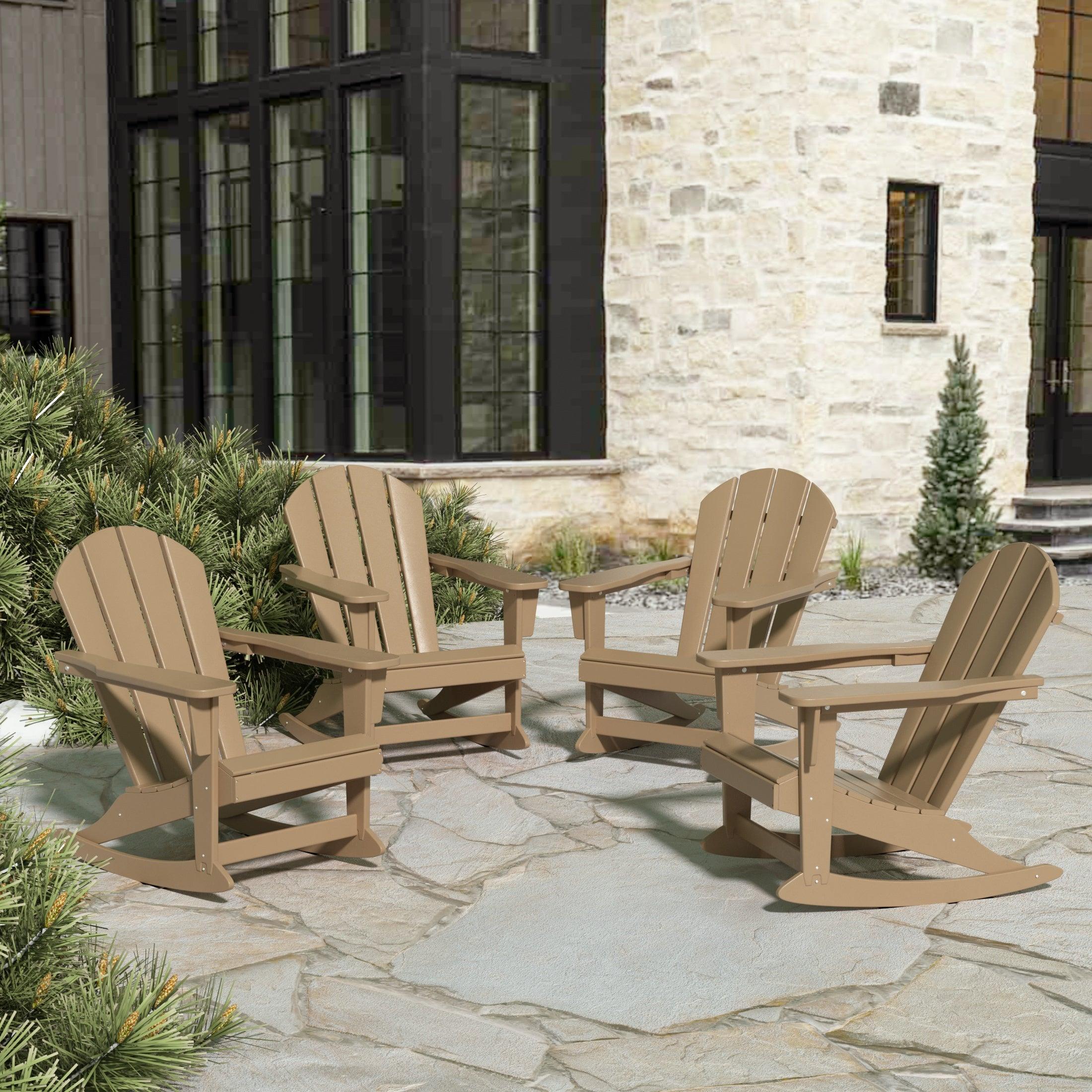 Paradise Outdoor Patio Adirondack Rocking Chairs (Set of 4) - Costaelm