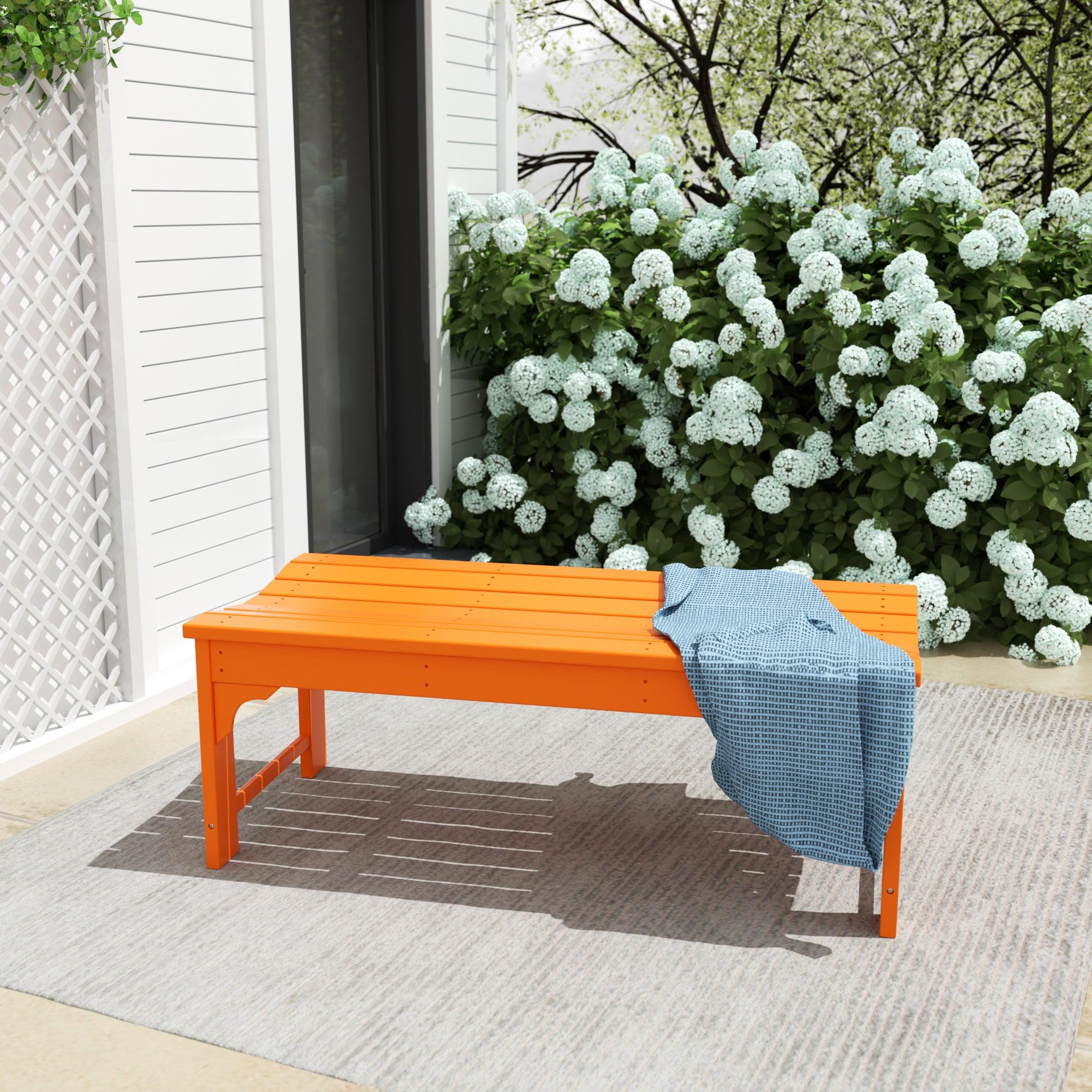 Paradise Poly Plastic Backless Outdoor Bench - Costaelm