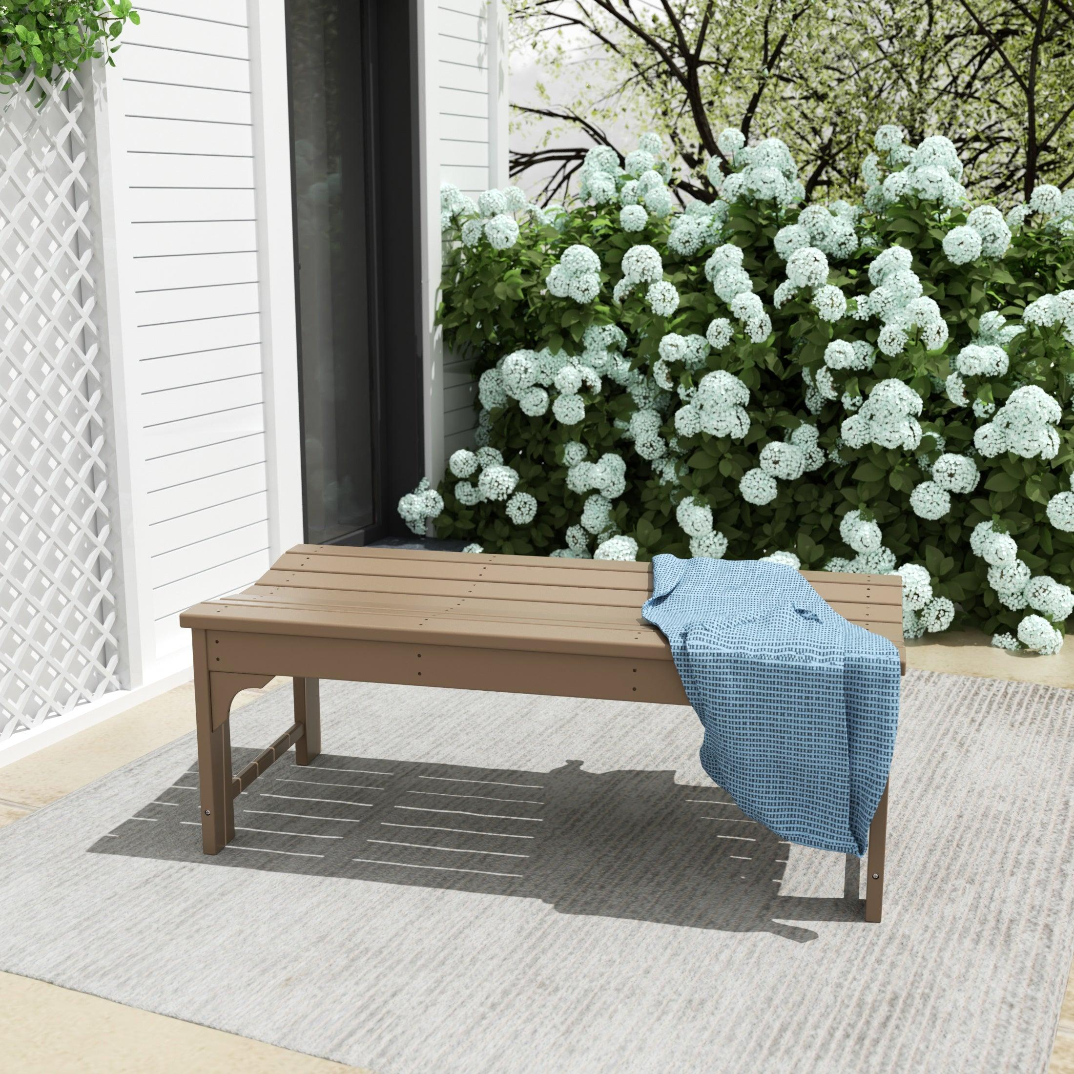 Paradise Poly Plastic Backless Outdoor Bench - Costaelm