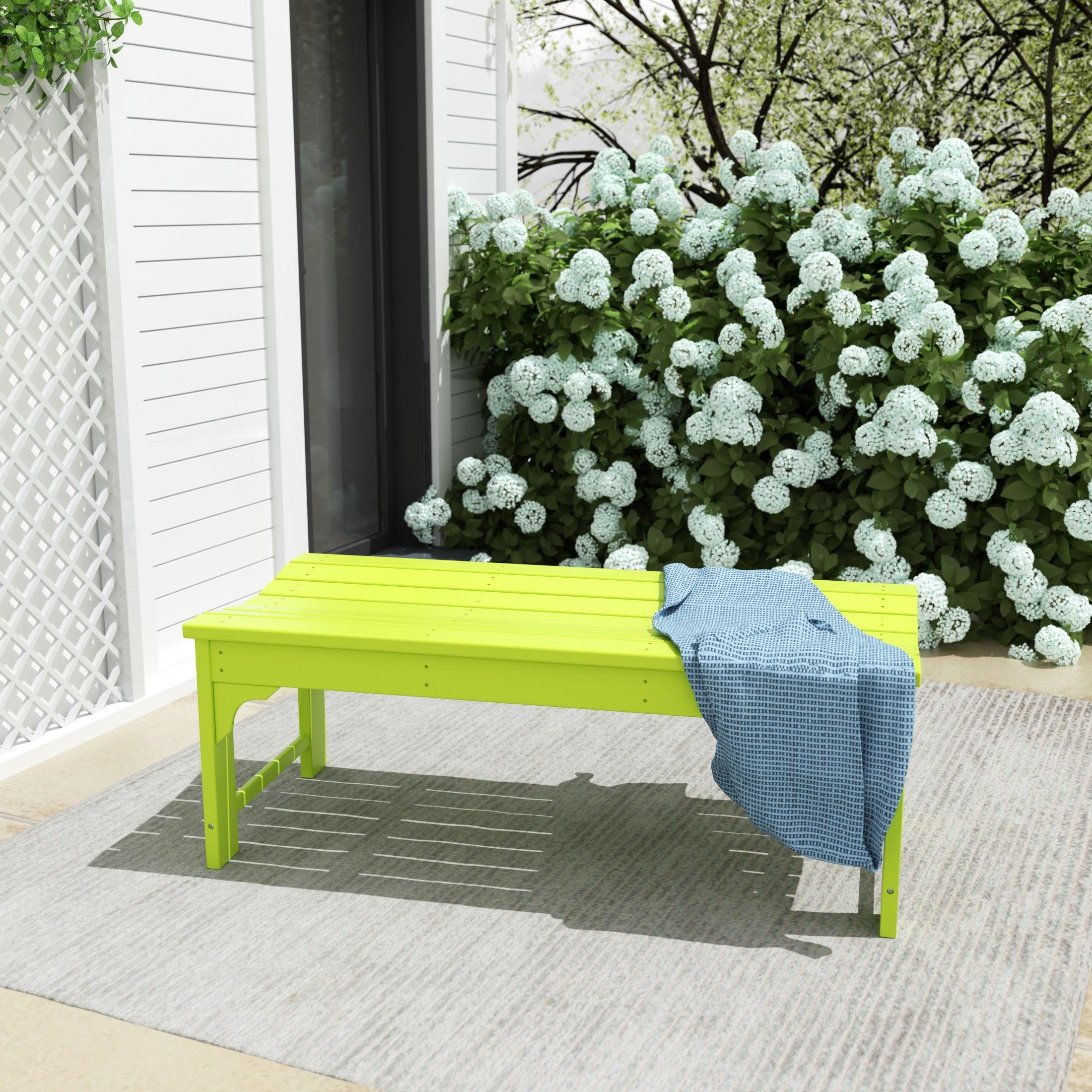 Paradise Poly Plastic Backless Outdoor Bench - Costaelm