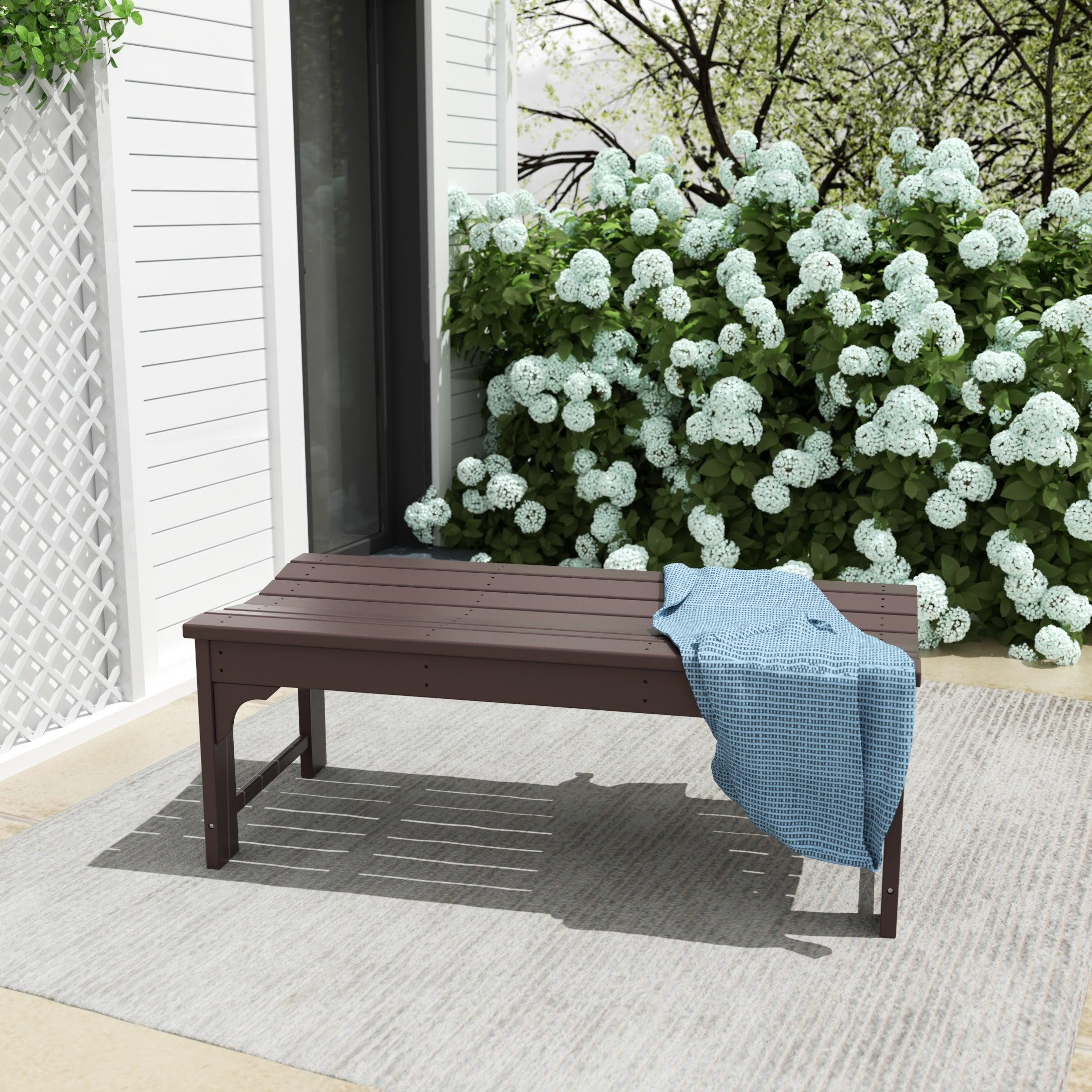 Paradise Poly Plastic Backless Outdoor Bench - Costaelm