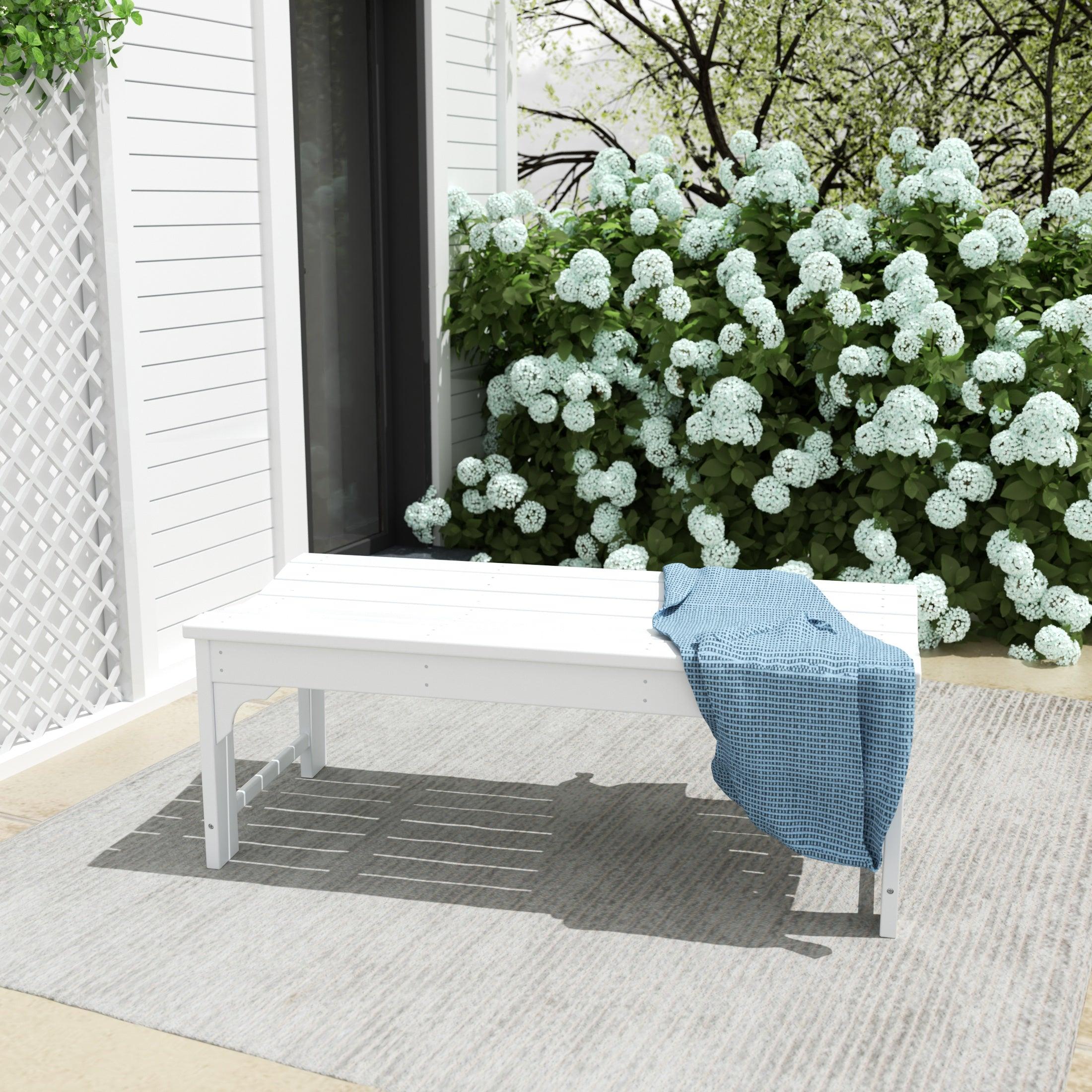 Paradise Poly Plastic Backless Outdoor Bench - Costaelm