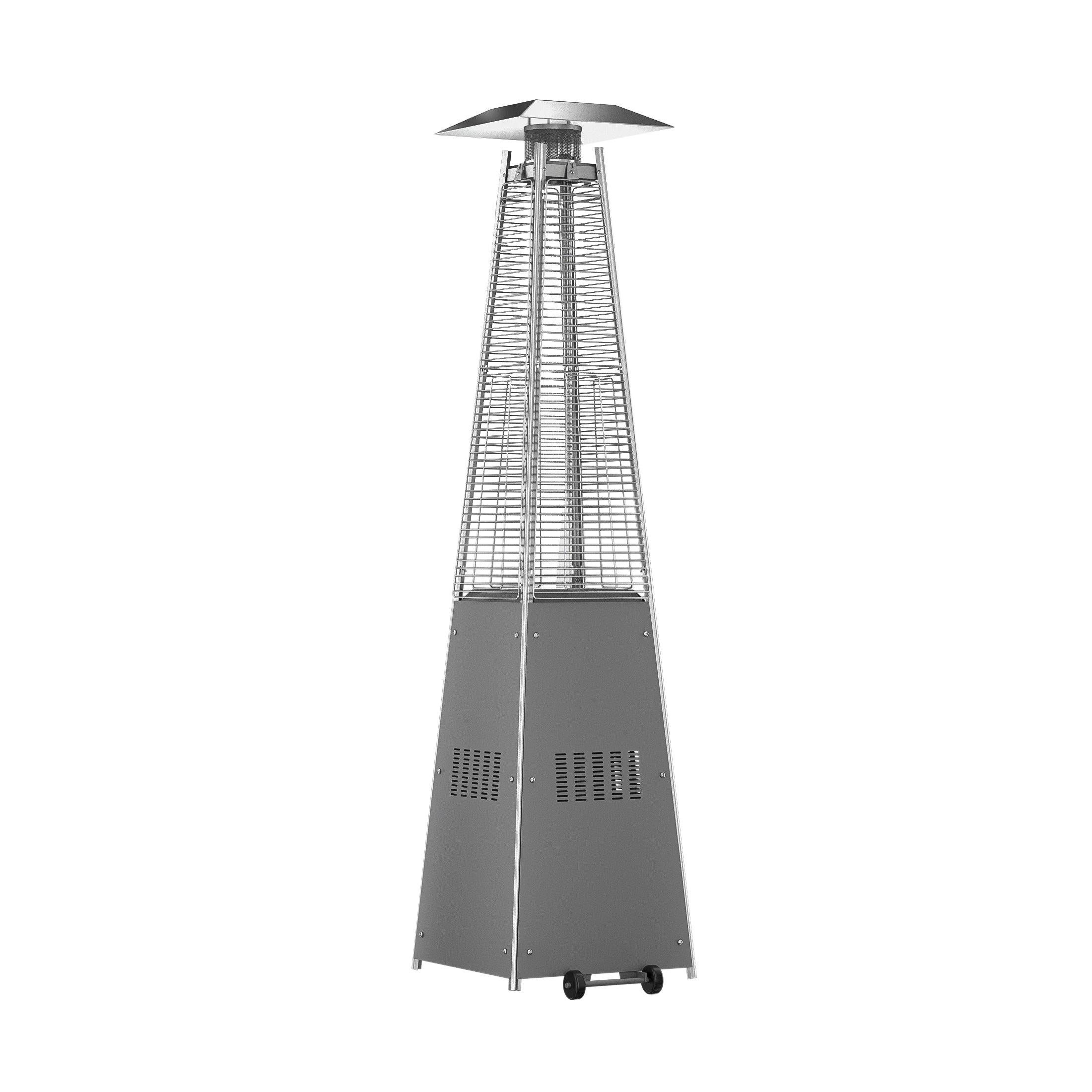 Paris 46,000 BTU Pyramid Propane Patio Heater, Gray - Costaelm