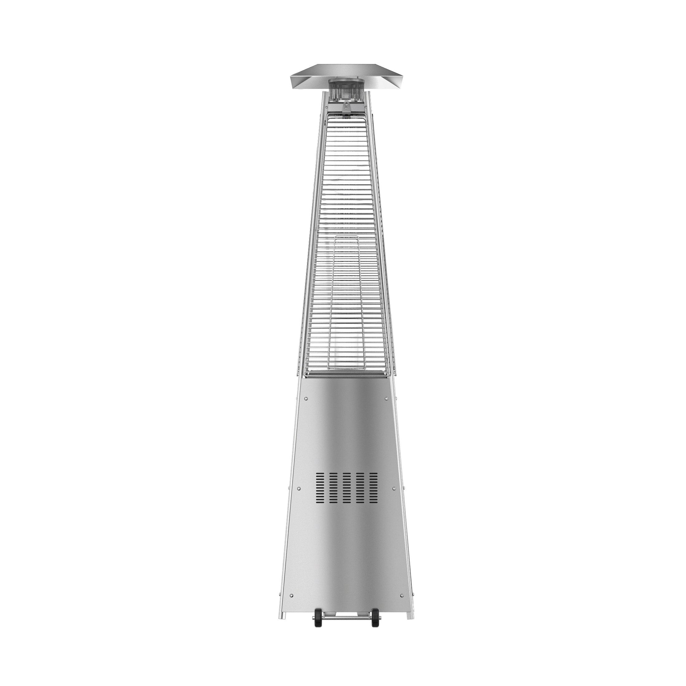 Paris 46,000 BTU Pyramid Propane Patio Heater, Silver - Costaelm