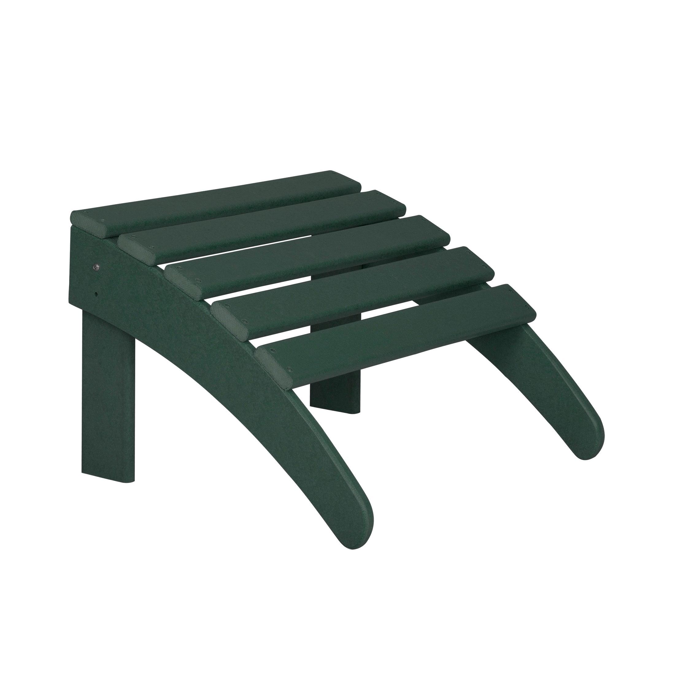 Costaelm Outdoor Adirondack Chair With Ottoman 2-Piece Set, Dark Green