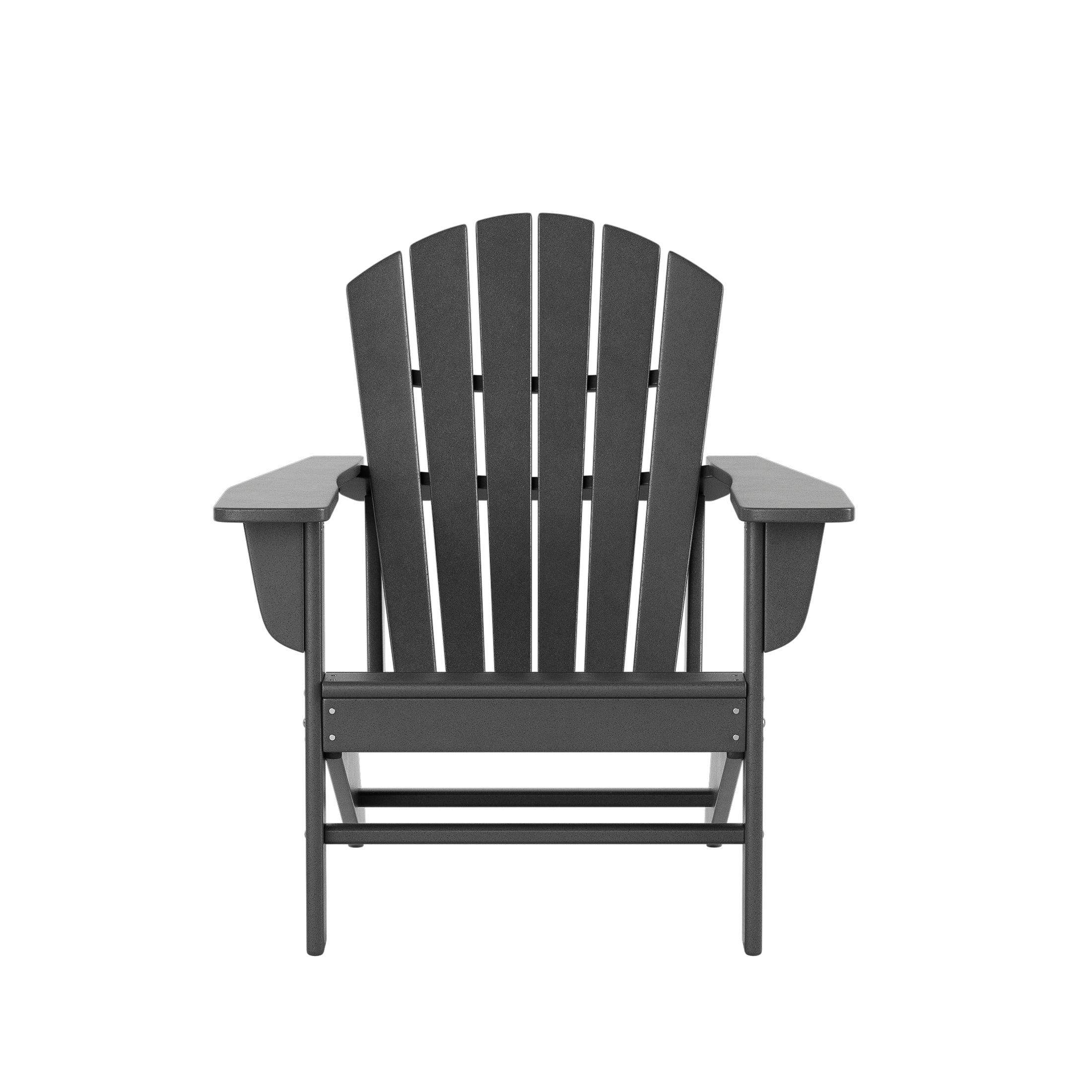 Costaelm Outdoor Adirondack Chair With Ottoman 2-Piece Set, Gray