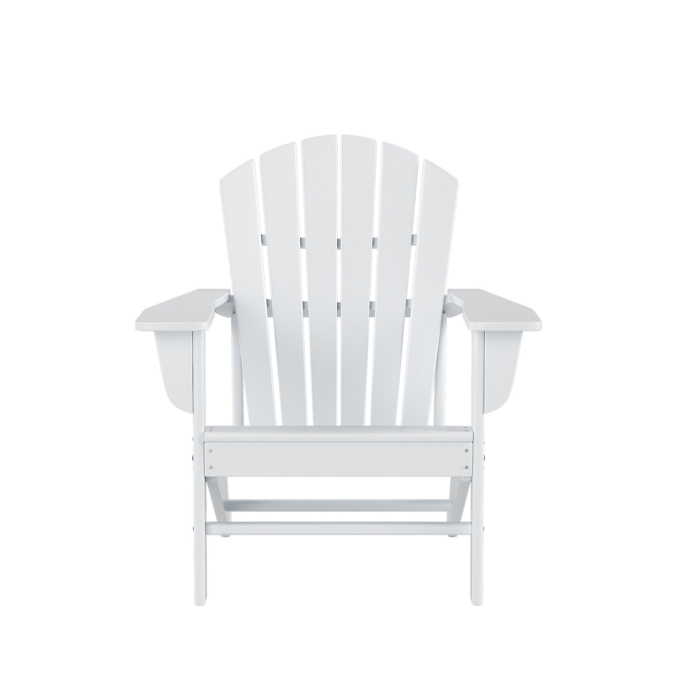 Costaelm Outdoor Adirondack Chair With Ottoman 2-Piece Set, White