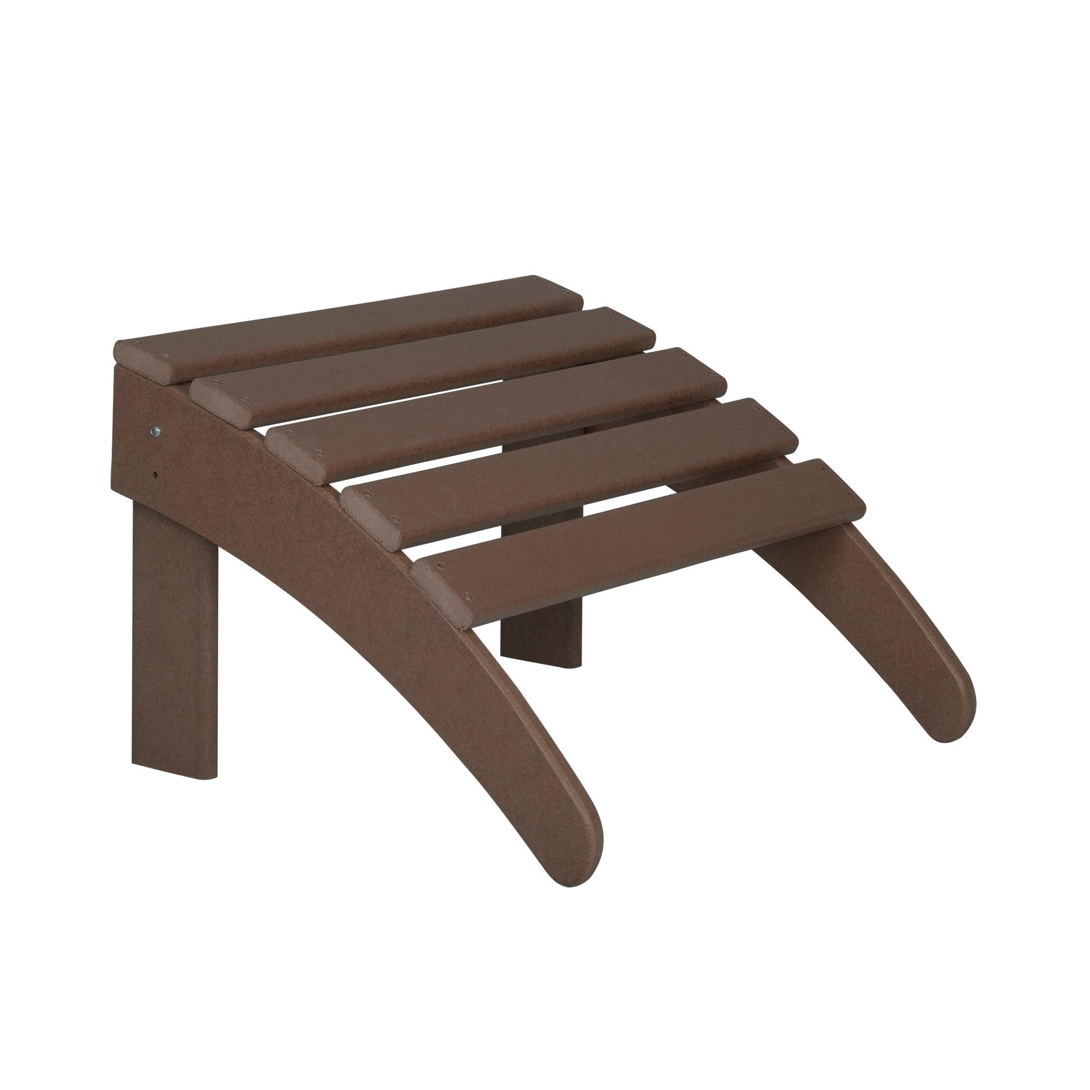 Costaelm Outdoor Adirondack Chair With Ottoman 2-Piece Set, Dark Brown