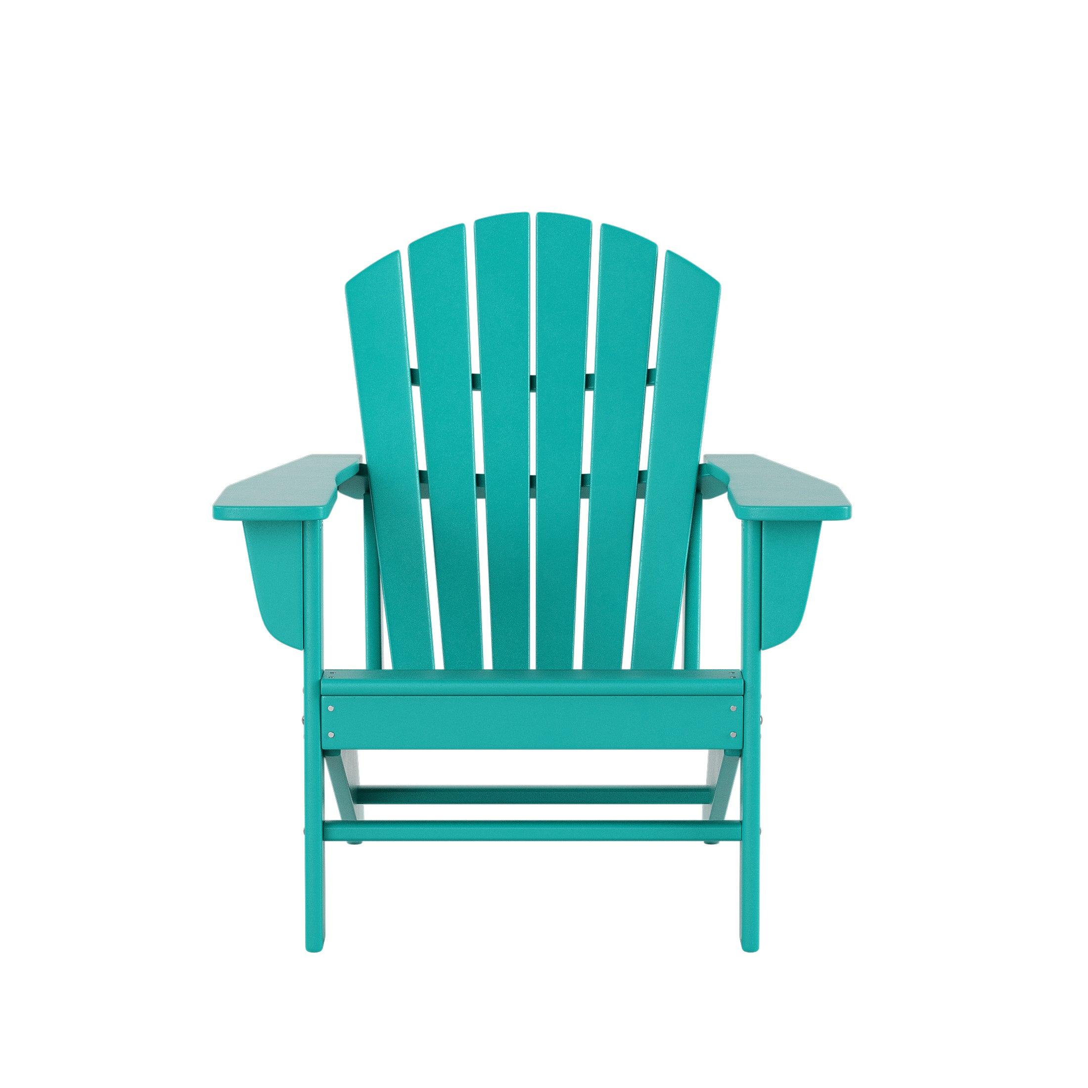 Costaelm Outdoor Adirondack Chair With Ottoman 2-Piece Set, Turquoise