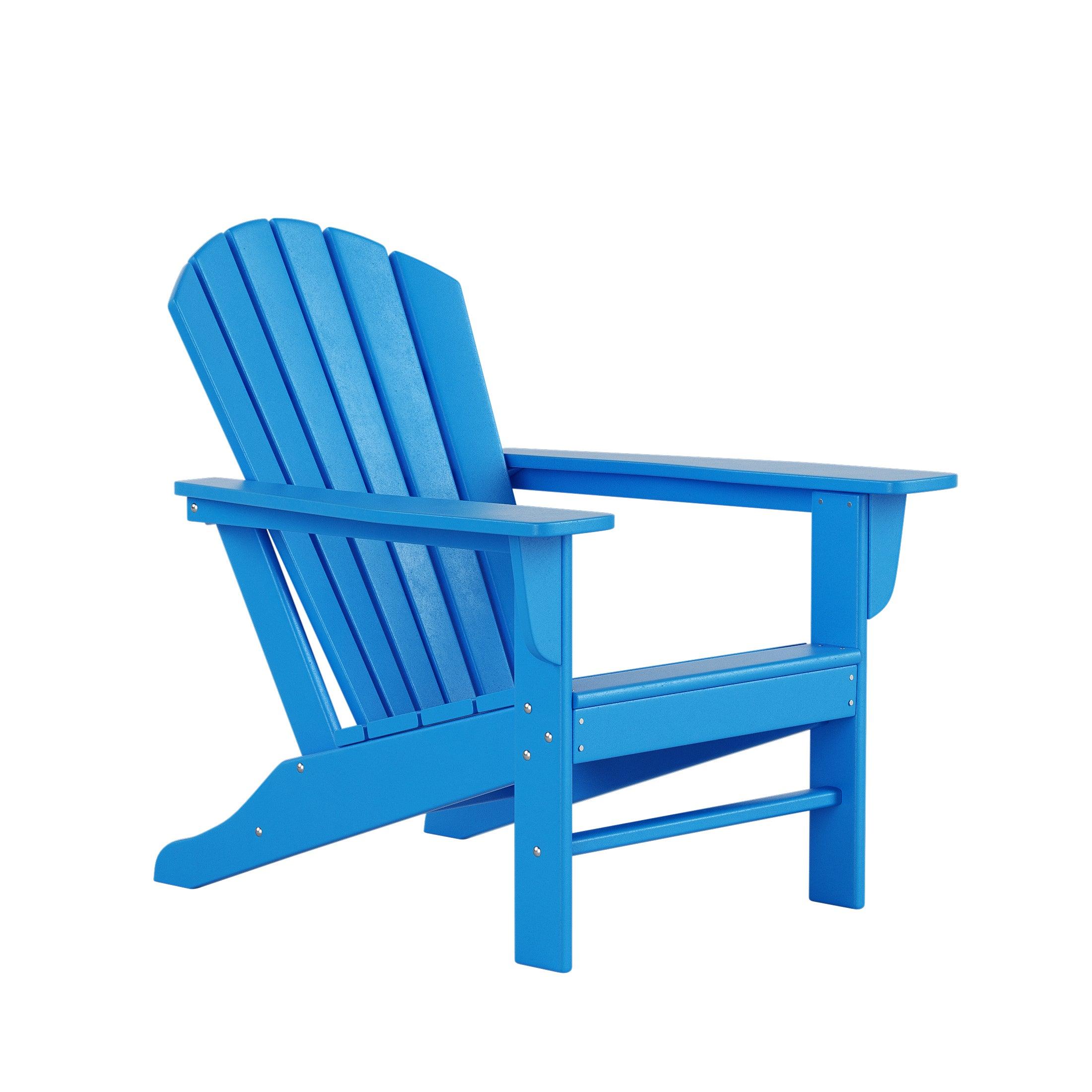 Portside 3-Piece Set Classic Outdoor Adirondack Chair with Round Side Table - Costaelm